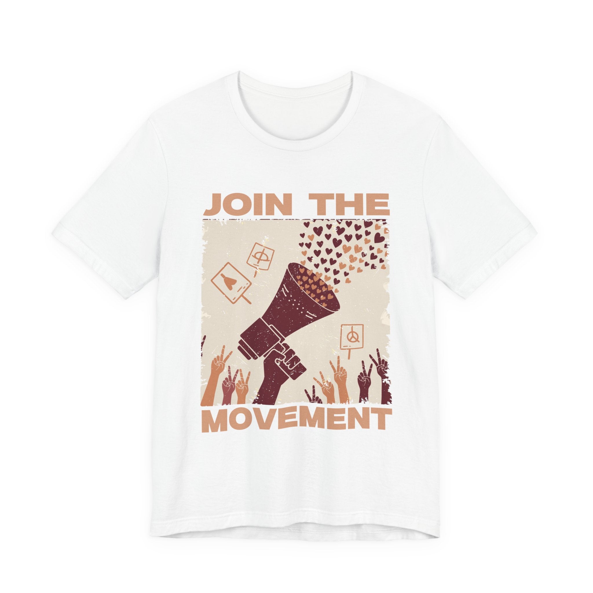 Join the Movement – Empowerment Speaker and Victory Hands Graphic T-Shirt