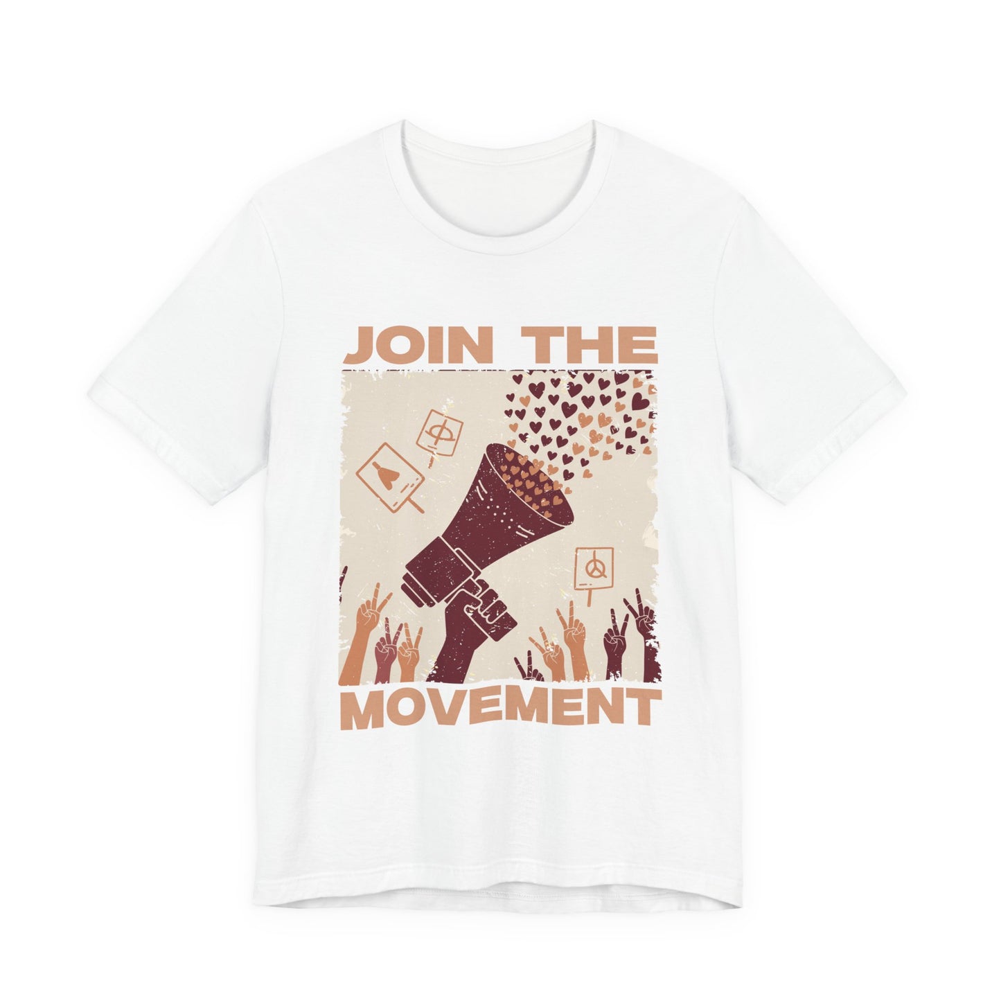 Join the Movement – Empowerment Speaker and Victory Hands Graphic T-Shirt