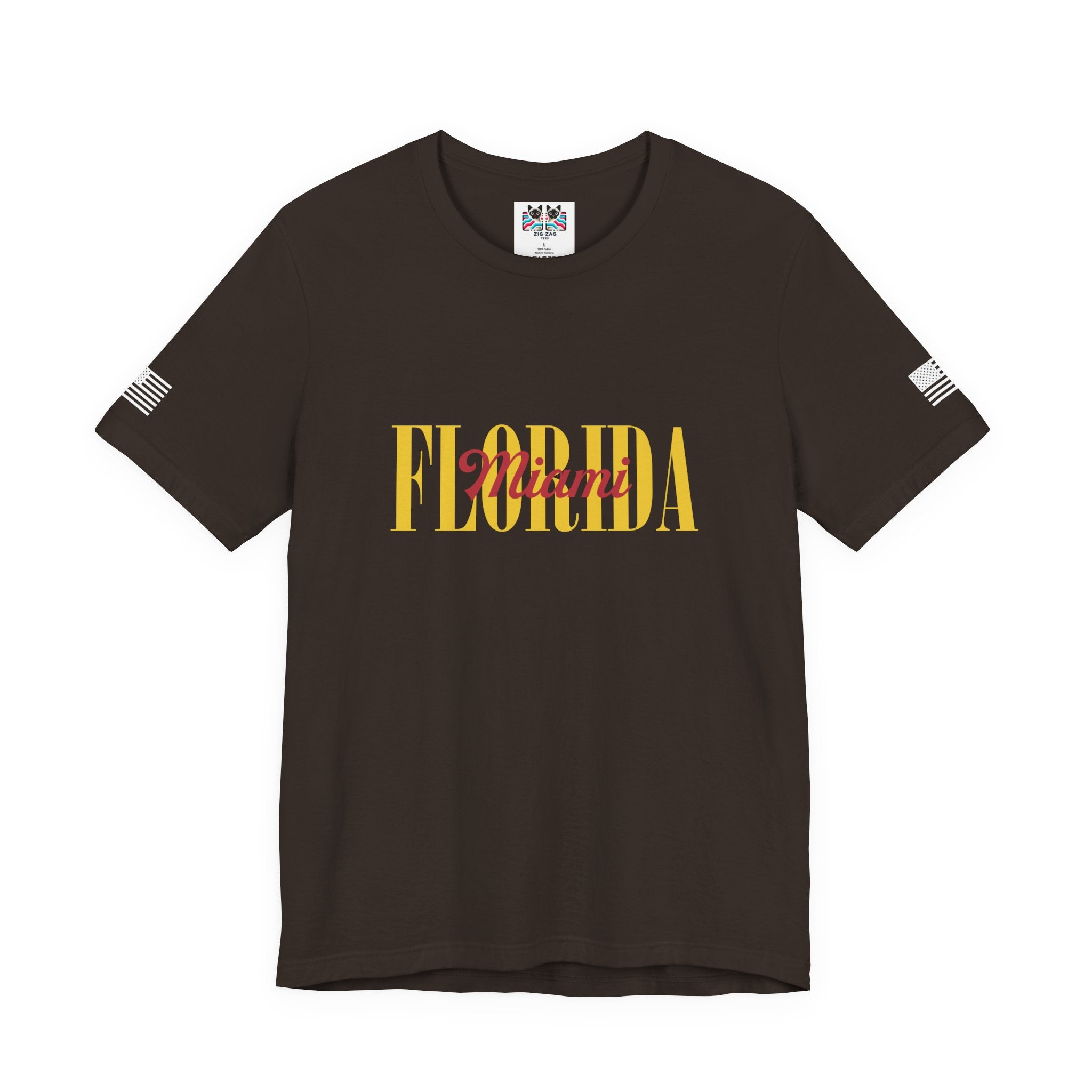 Florida Miami T-Shirt – Bold Layered Gold Typography Graphic Tee
