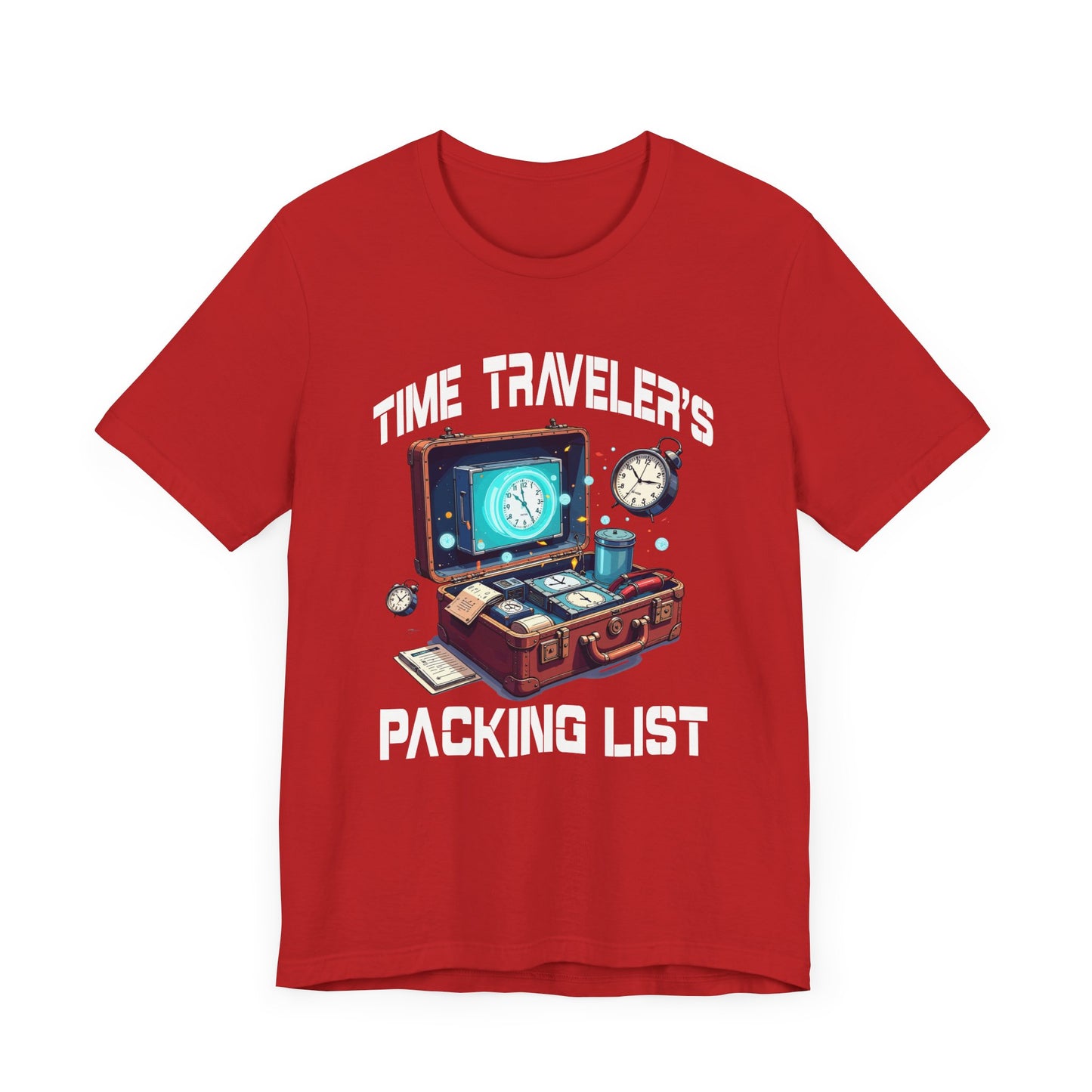 Time Traveler’s Packing List Tee, Sci-Fi Gear Shirt, Future Prep Graphic Tee, Multiverse Essentials Top, Nerd Gift