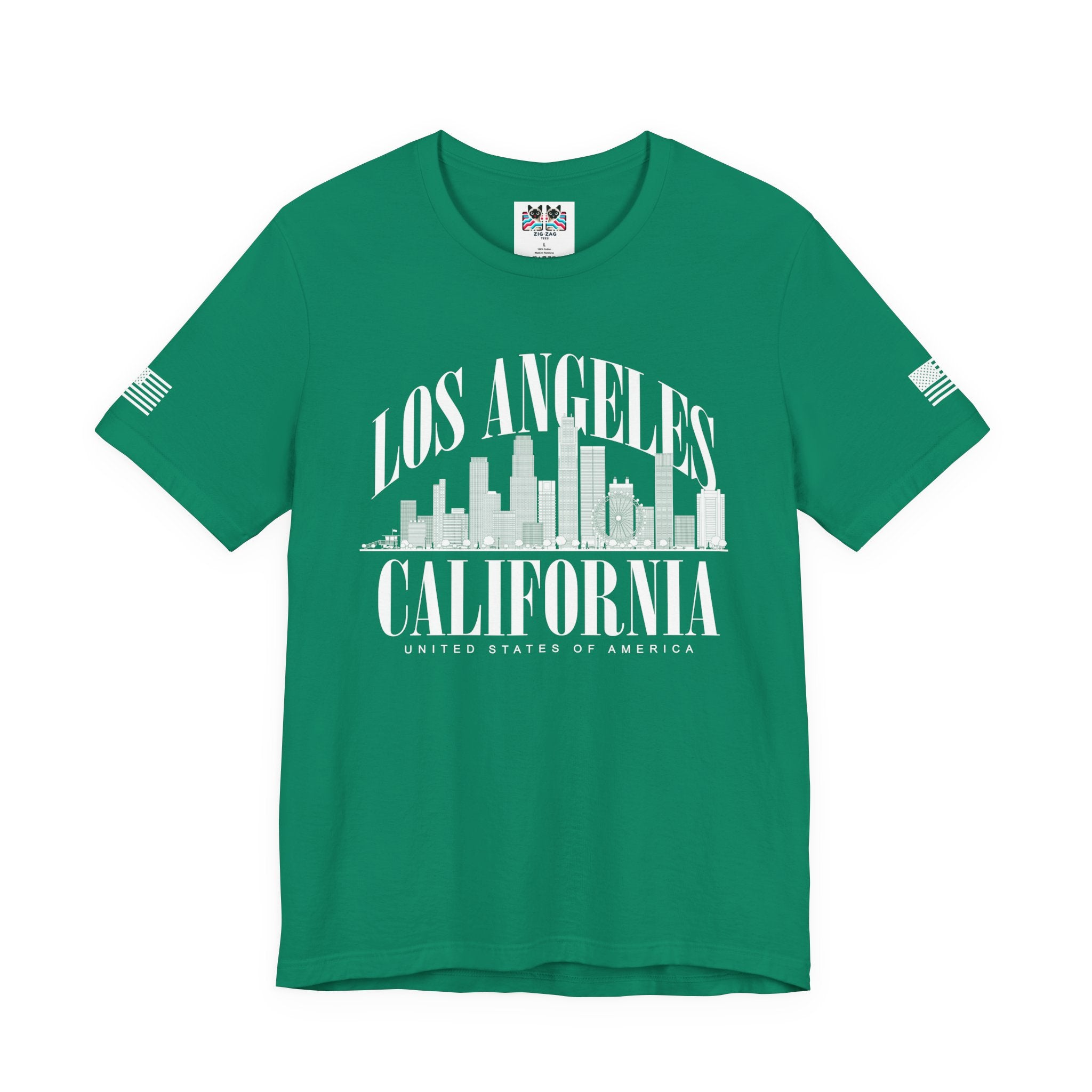 Los Angeles California USA T-Shirt – Arch Typography Skyline United States Tee
