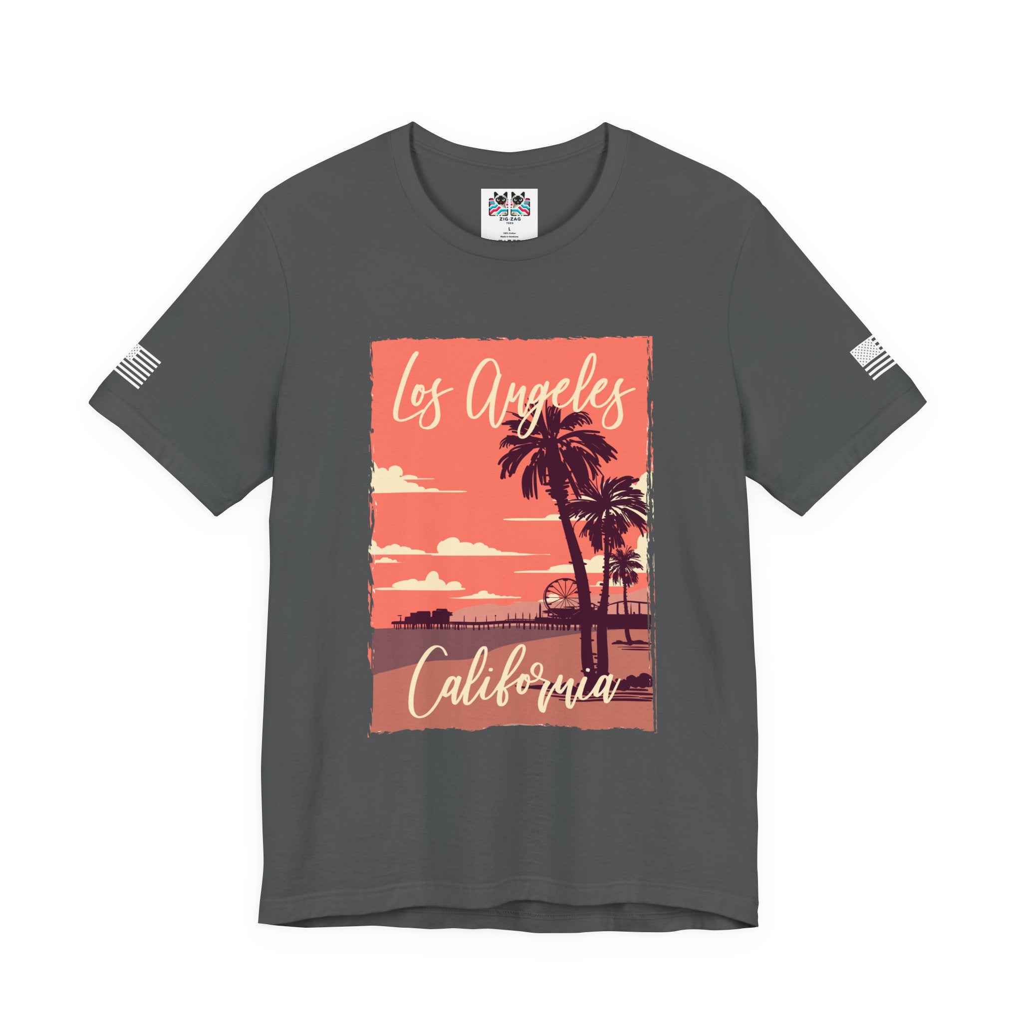 Los Angeles California EST 1850 T-Shirt – Retro Palm Tree Sunset Souvenir Tee