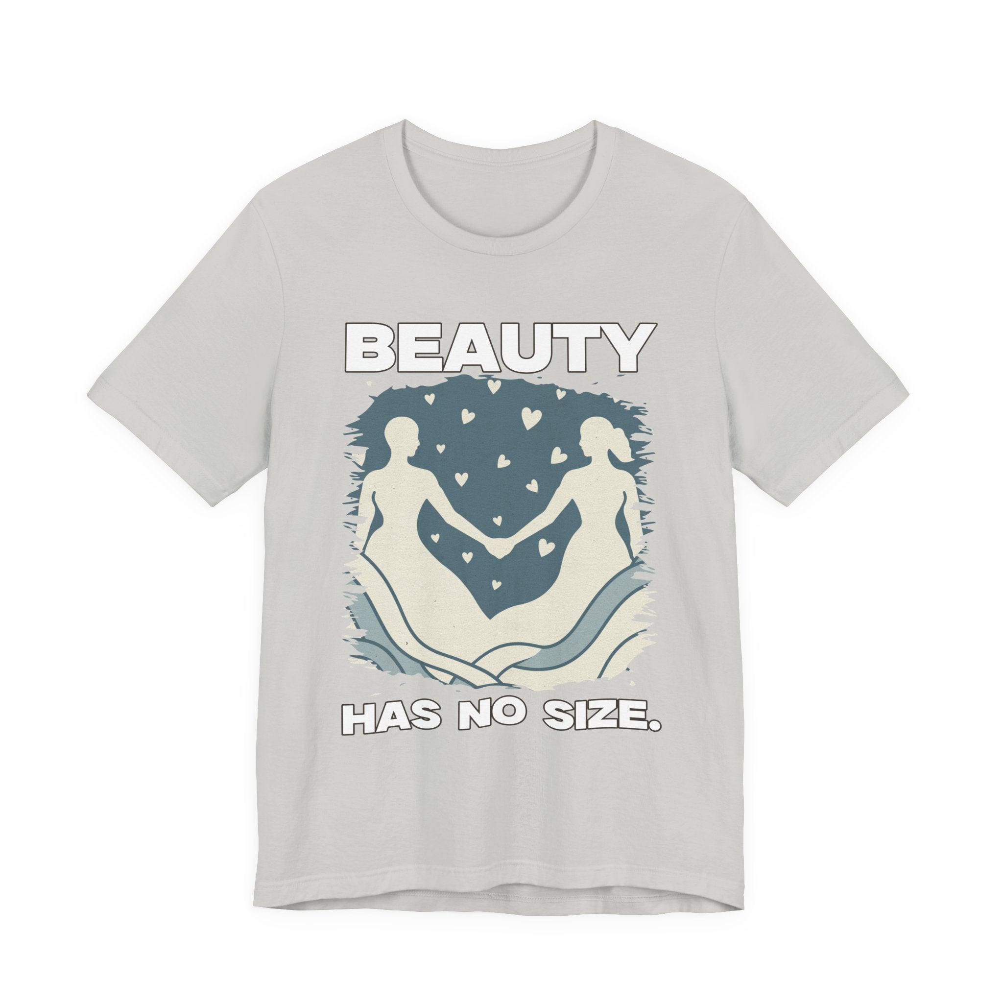 Beauty Has No Size – Inclusive Hands Holding with Heart Emotions Graphic T-Shirt