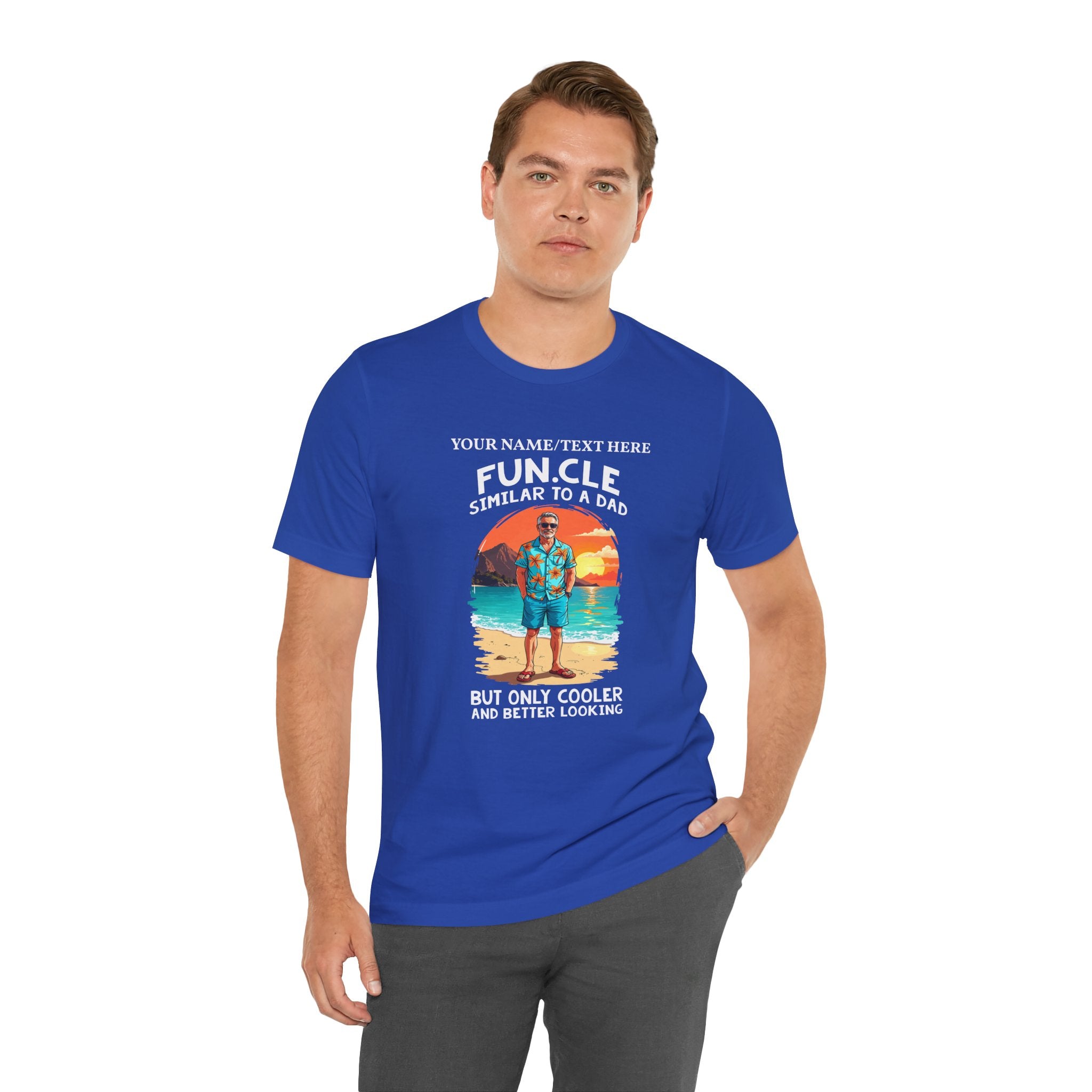 Custom T-Shirt - FUN.CLE Beach Sunset T-Shirt – Cool Uncle Beach Graphic with Funny Quote