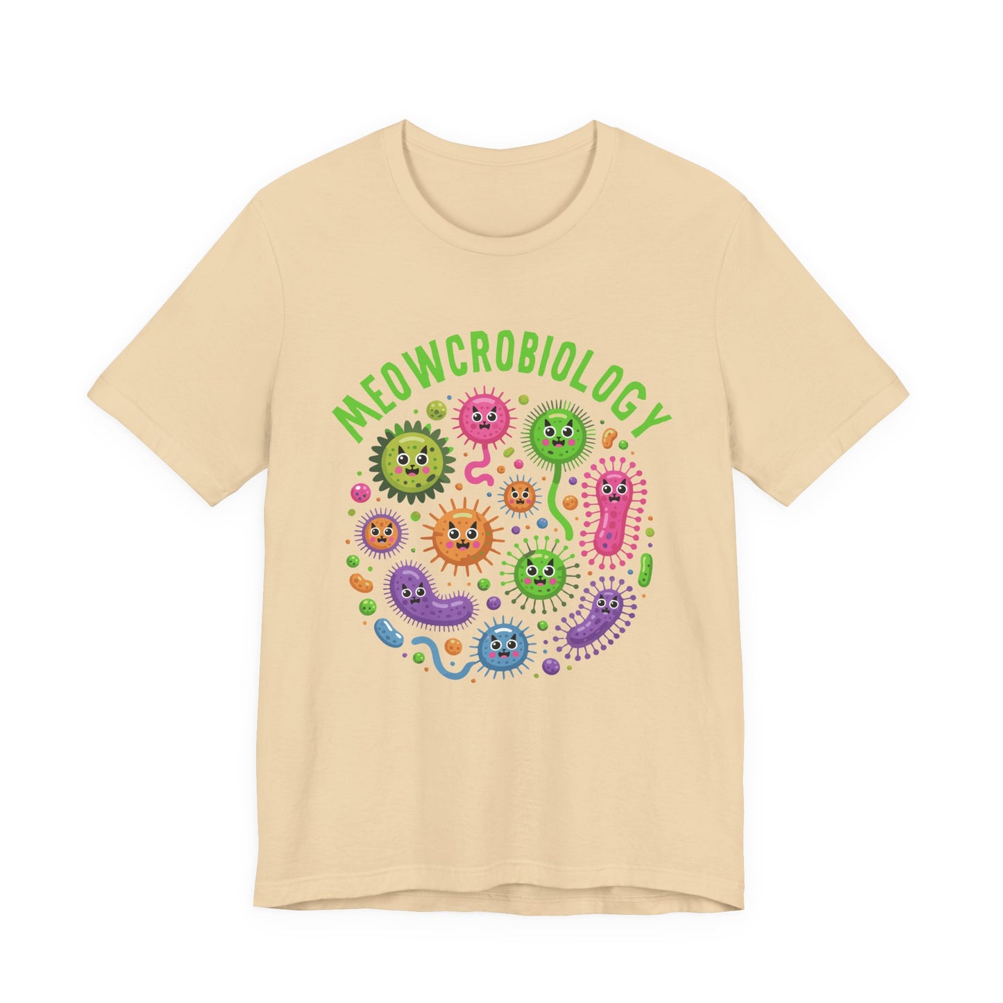 Science Biology Meowcrobiology Tshirt – Cat-Faced Microorganisms Science Pun