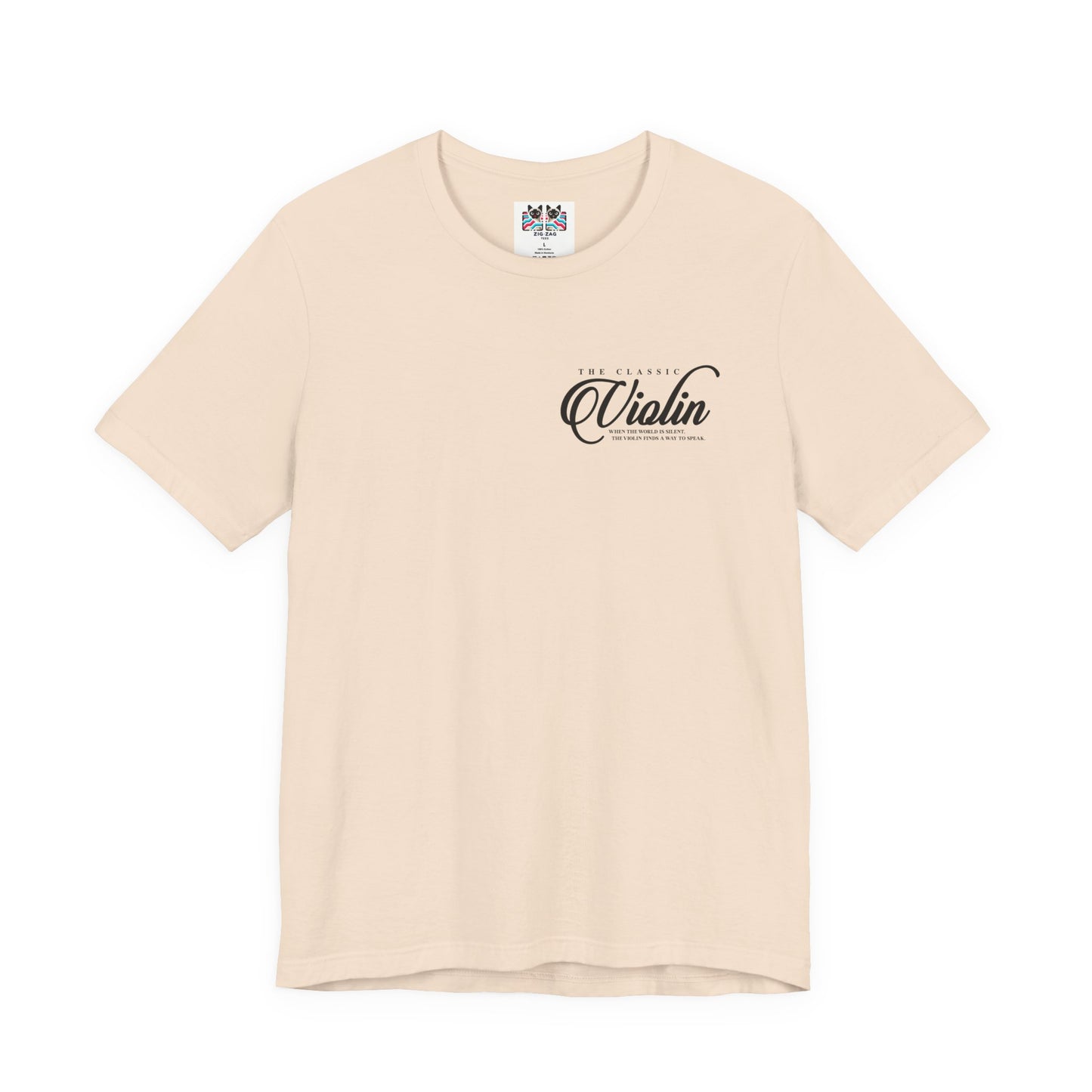 The Classic Violin T-Shirt – Vintage Instrument & 16th Century Story [Black Text]