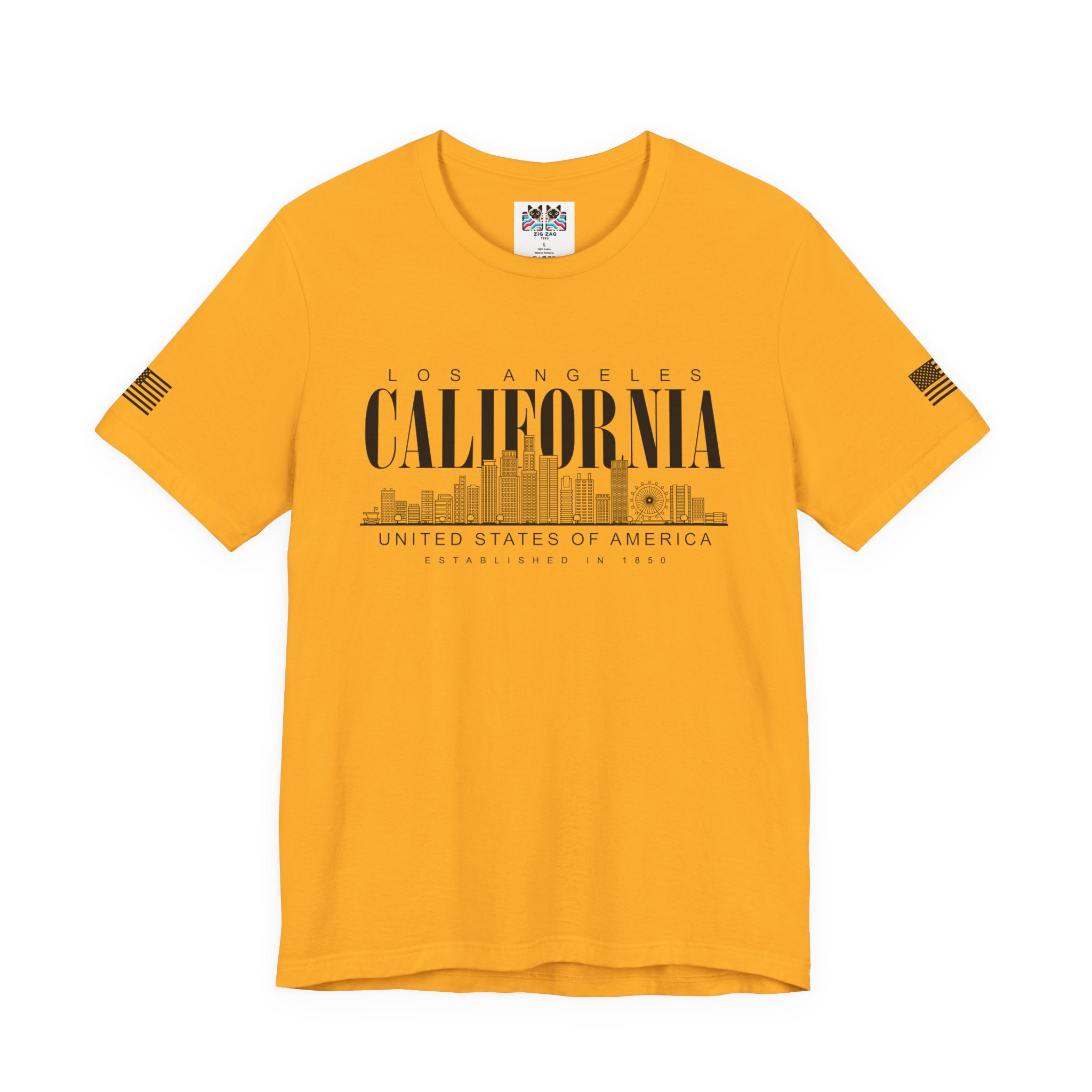 Los Angeles California USA Established 1850 T-Shirt – Clean Skyline Graphic Tee
