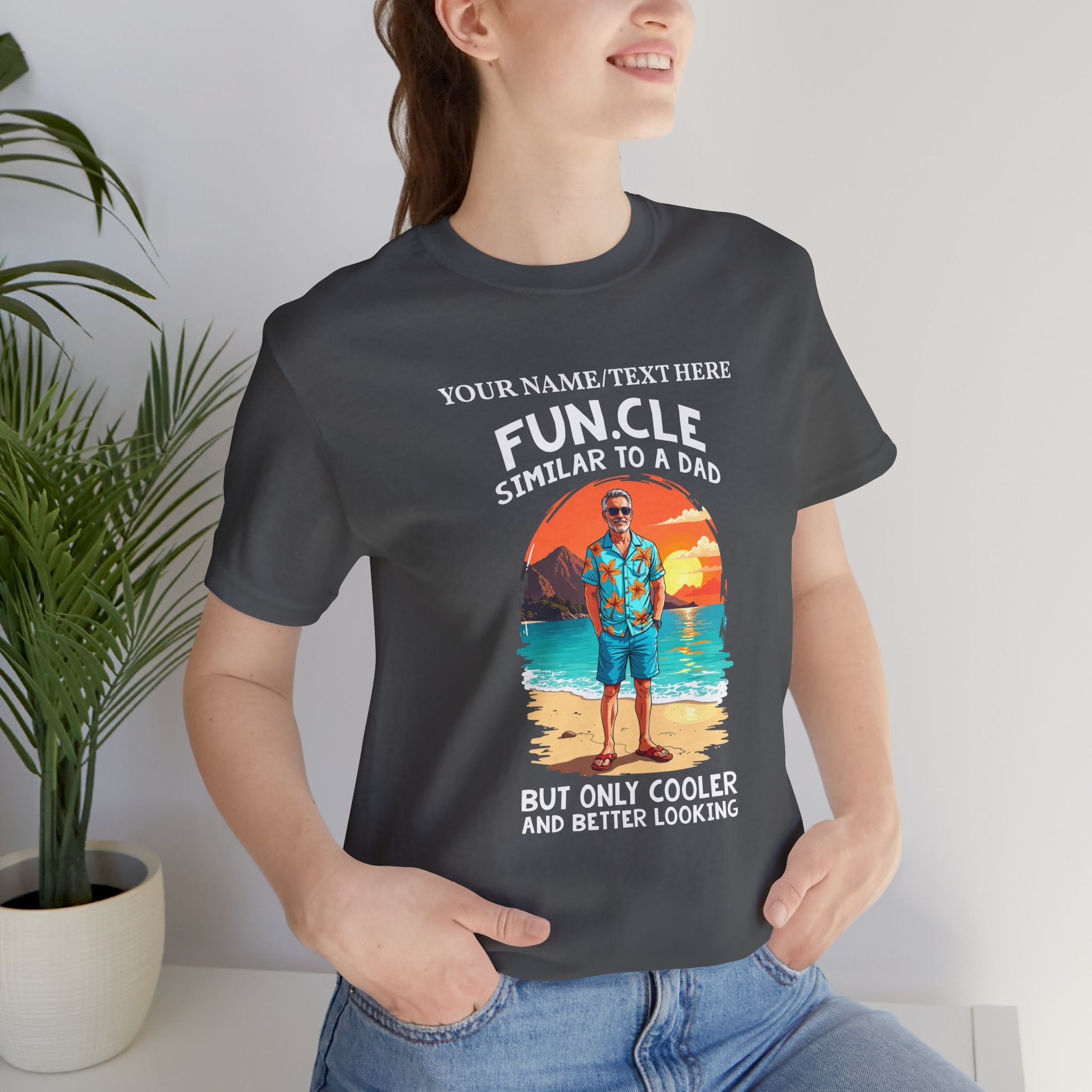Custom T-Shirt - FUN.CLE Beach Sunset T-Shirt – Cool Uncle Beach Graphic with Funny Quote