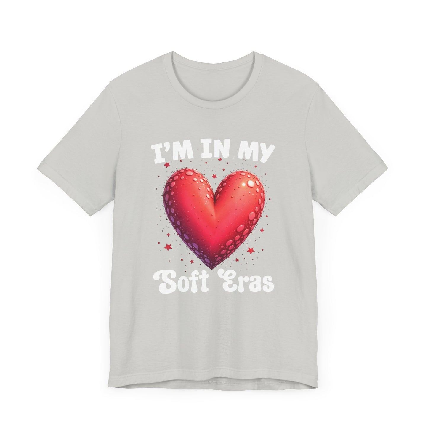 I'm In My Soft Eras – Embossed Red Heart & Star Accents Graphic T-Shirt