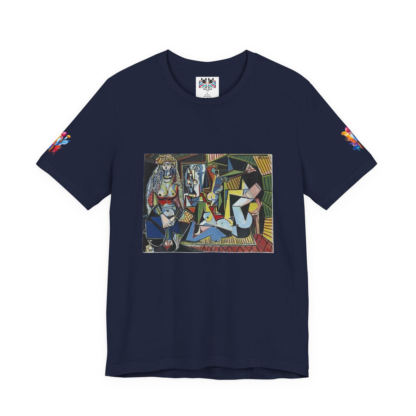 Cubist Masterpiece Art T-Shirt – Geometric Abstract Figures Modernist Painting Graphic Tee