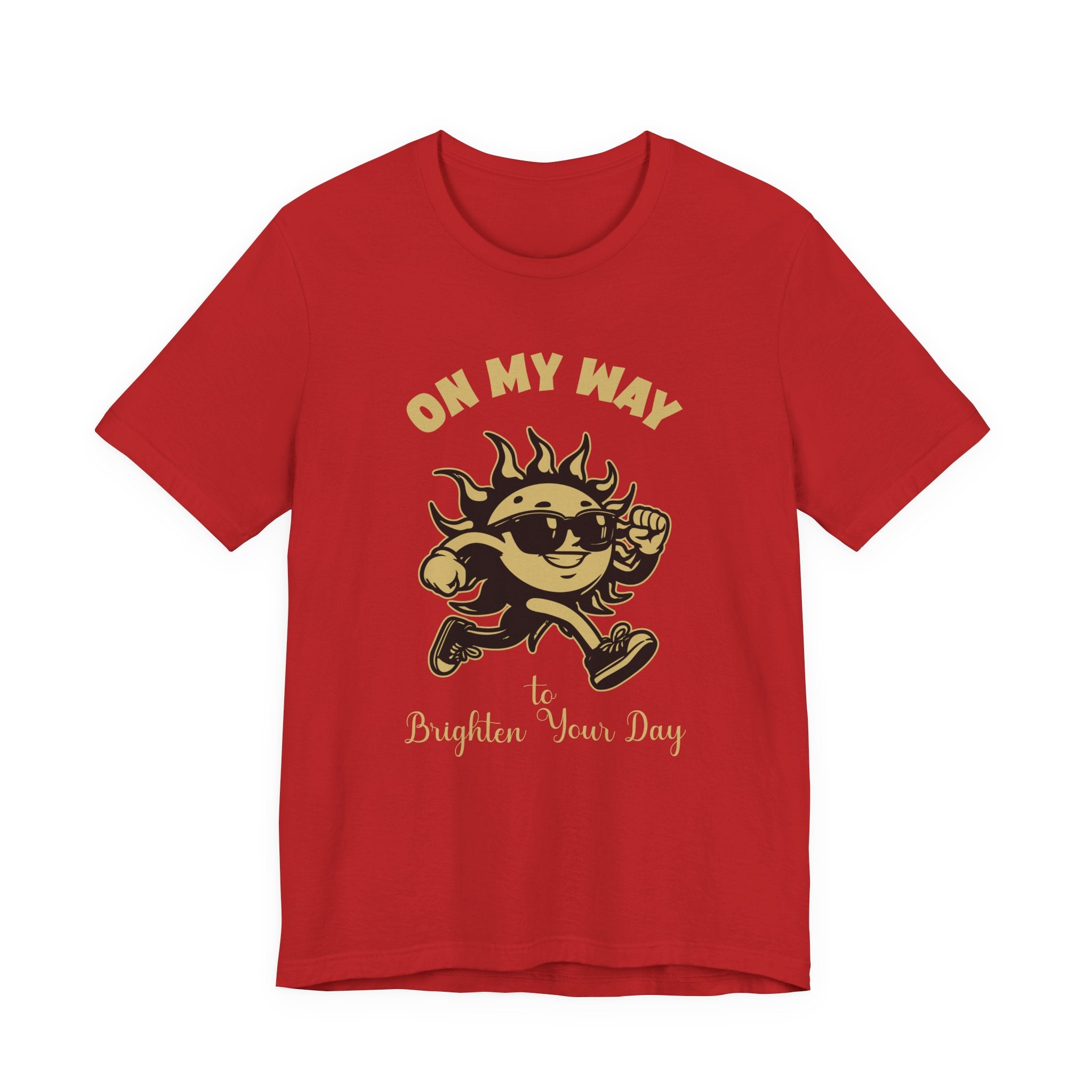 On My Way to Brighten Your Day T-Shirt – Fun Running Sun Graphic Tee