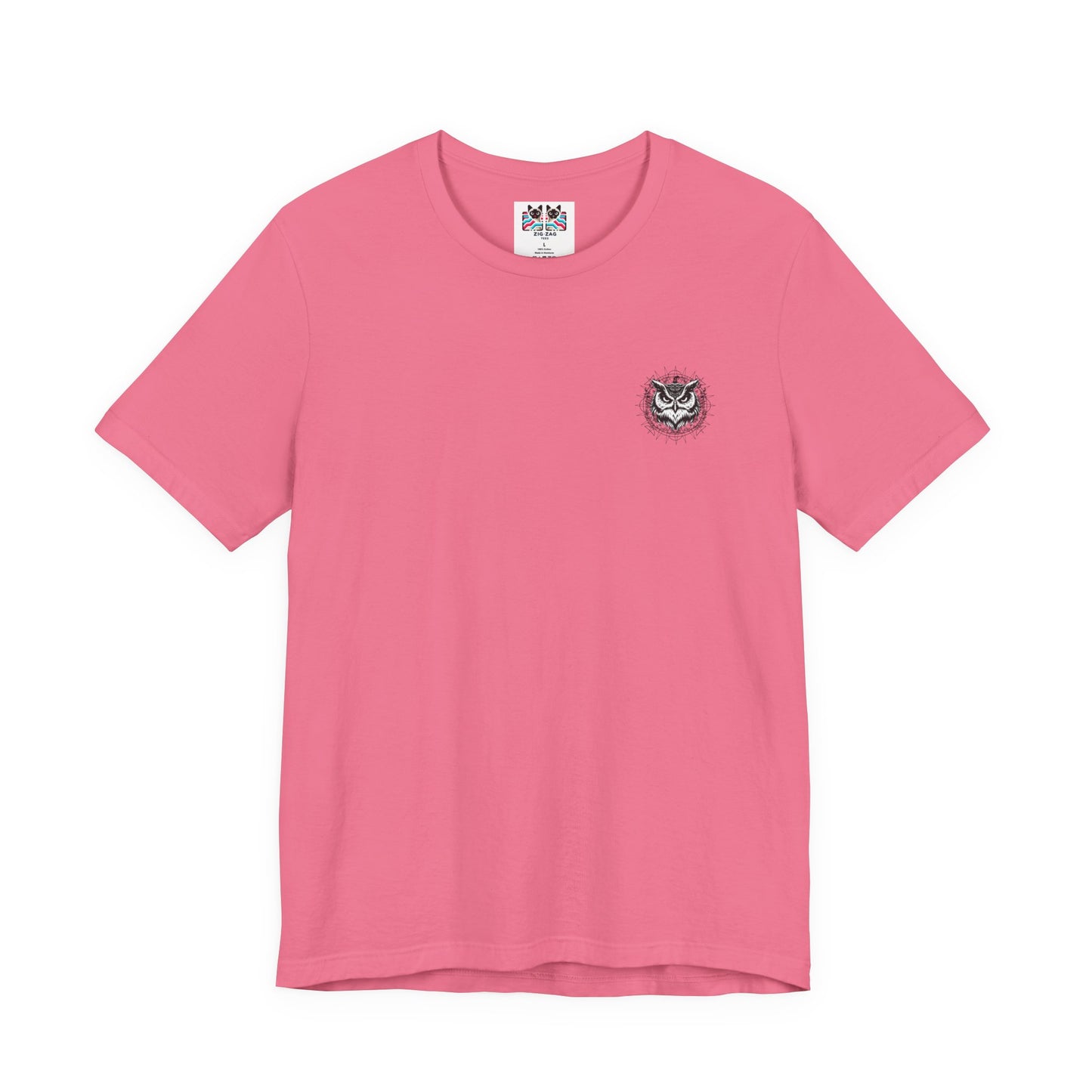 Spirit of Wisdom Owl T-Shirt – Wise Owl with Witch Hat and Medal [Black Text]
