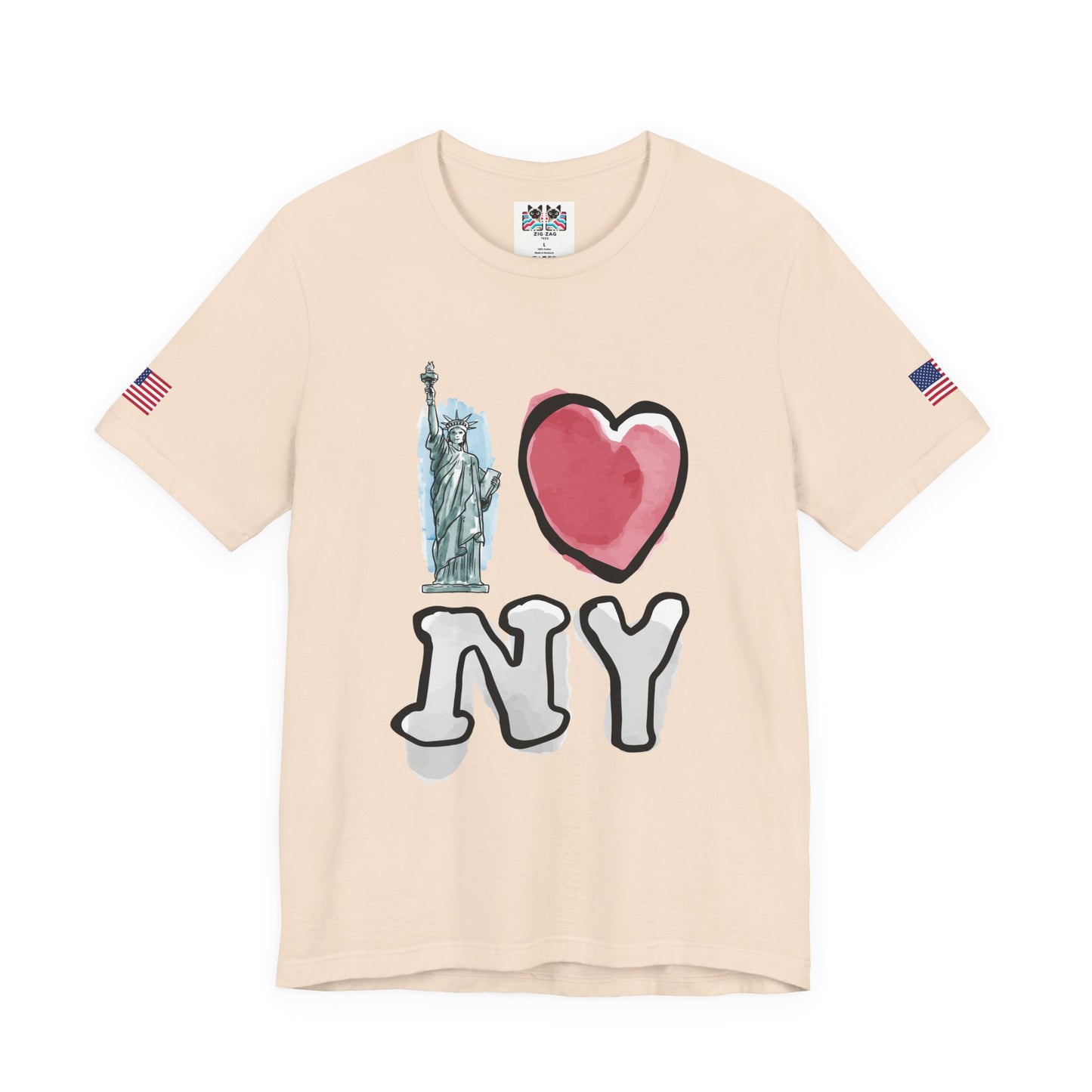I Love NY T-Shirt - Statue of Liberty Pink Heart Black New York City Design