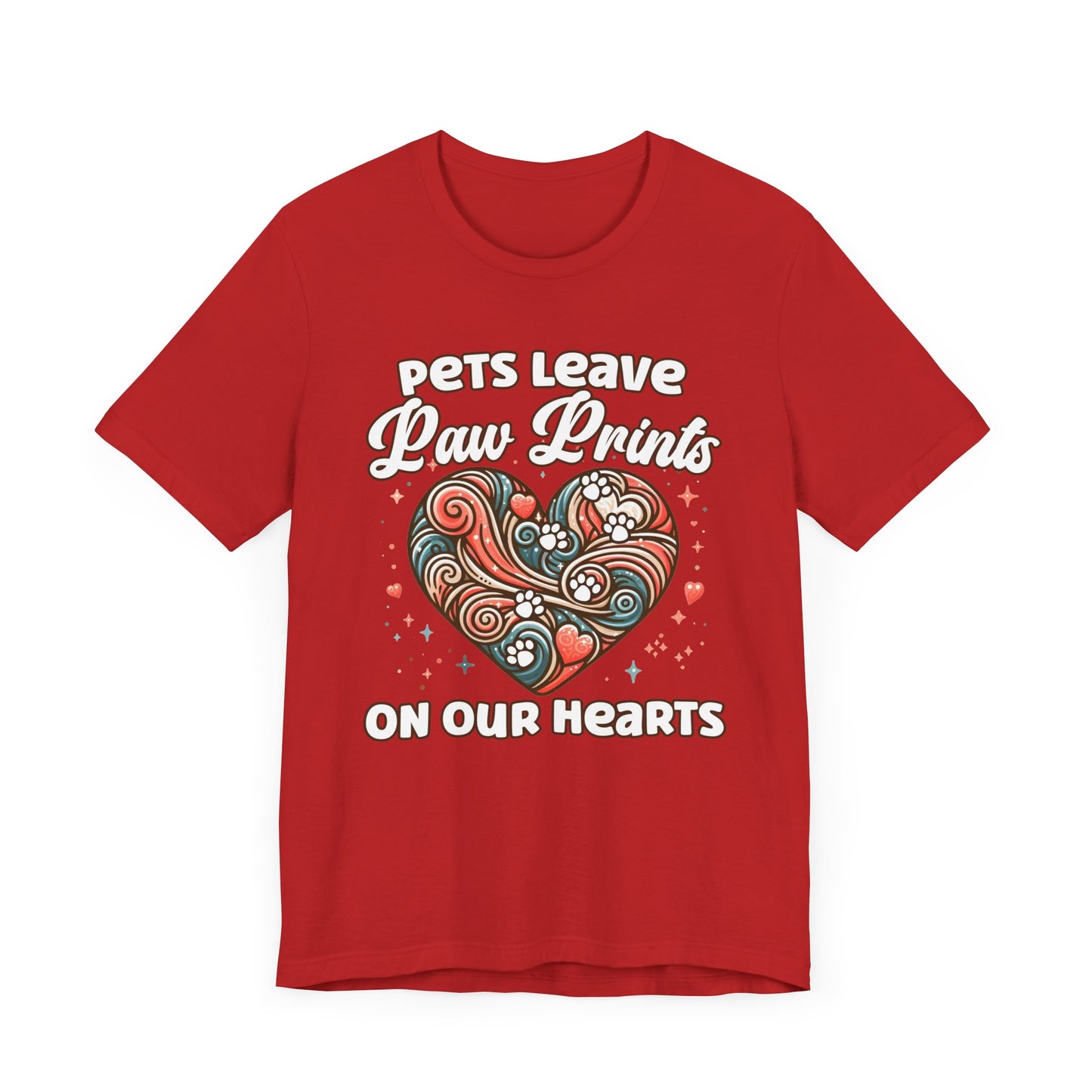 Pets Leave Paw Prints on Our Hearts | Abstract Heart Graphic T-Shirt