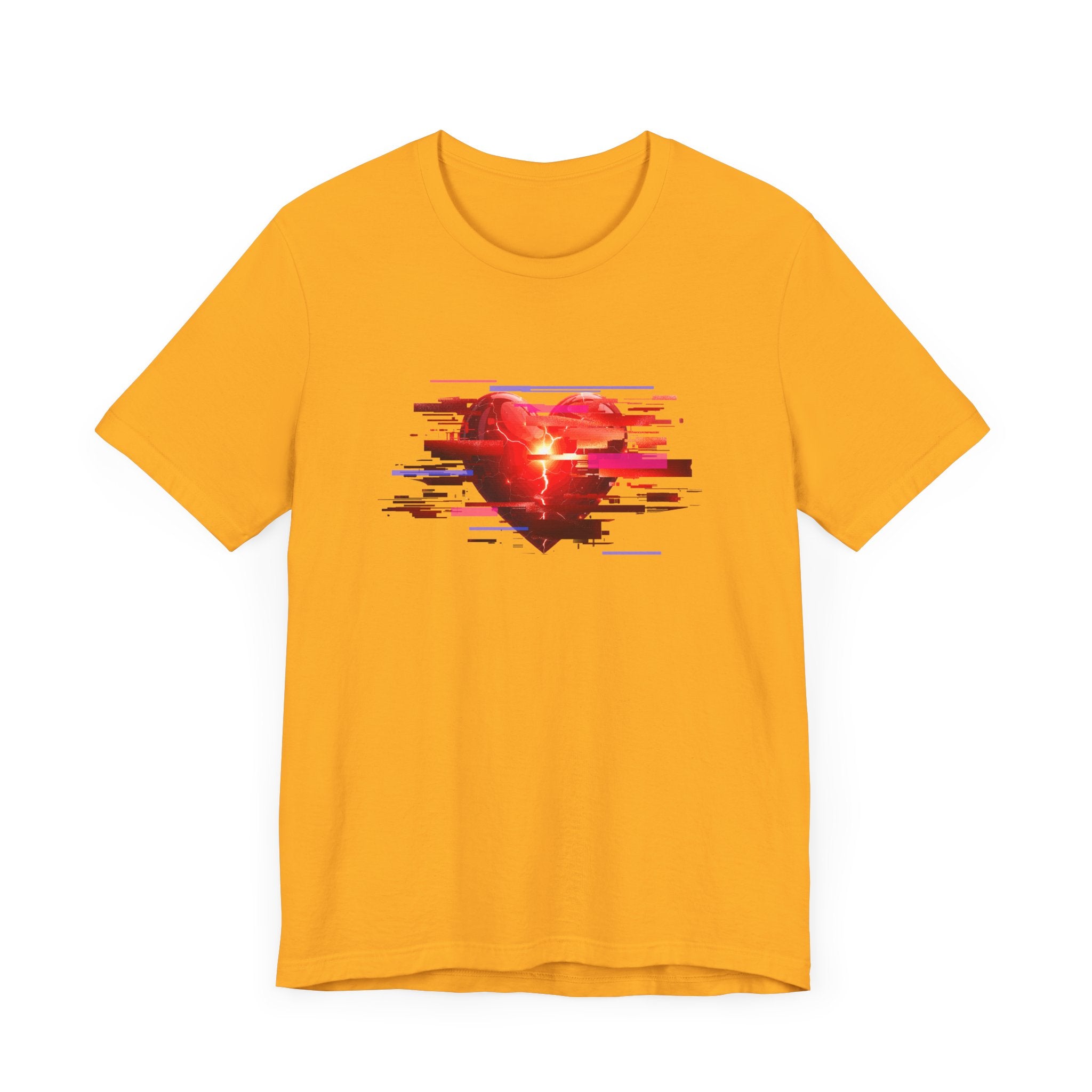 Glitch Heart – Modern Art Heart with Color Patch Rectangles Graphic T-Shirt