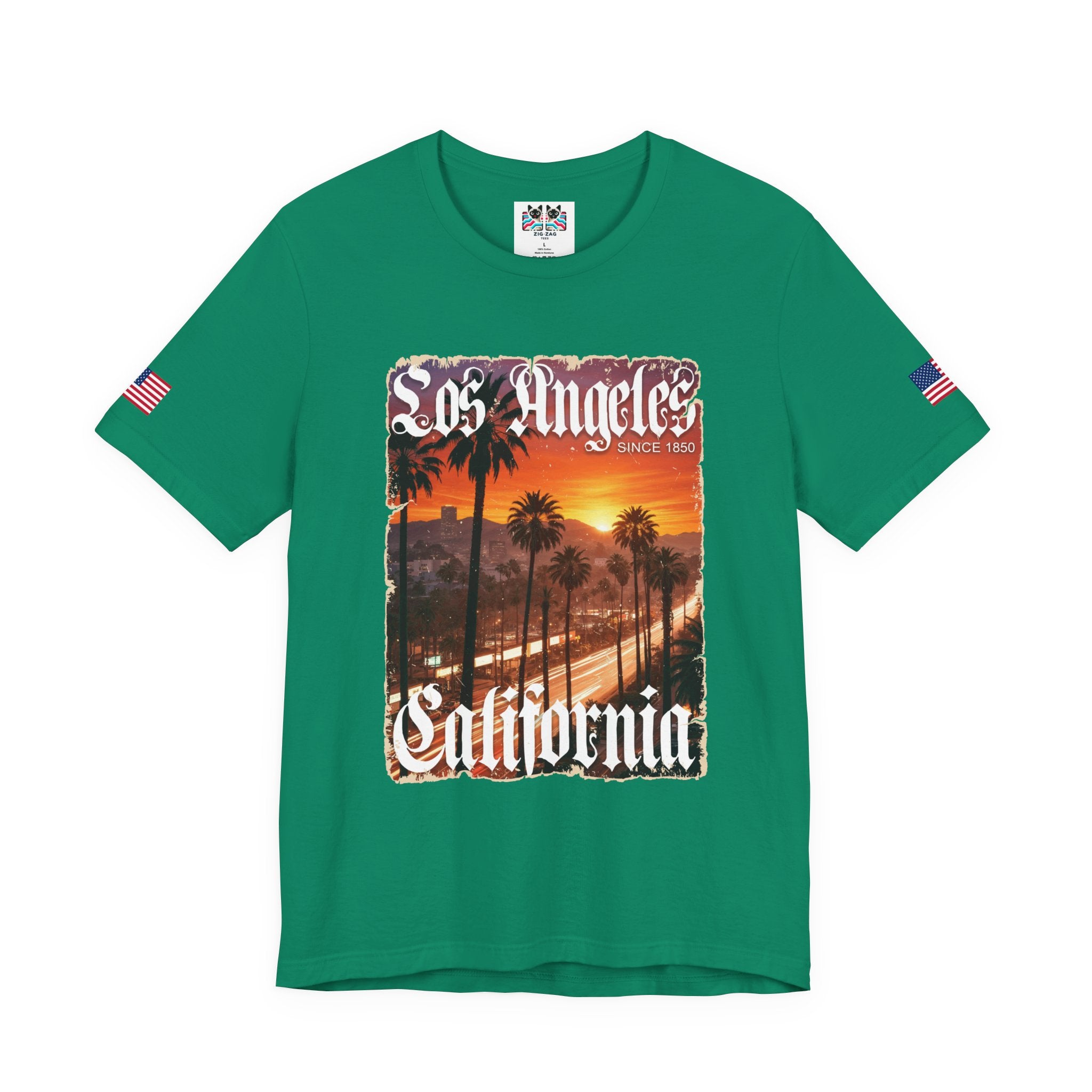 Los Angeles California Since 1850 T-Shirt – Gothic Old English Sunset Boulevard Tee