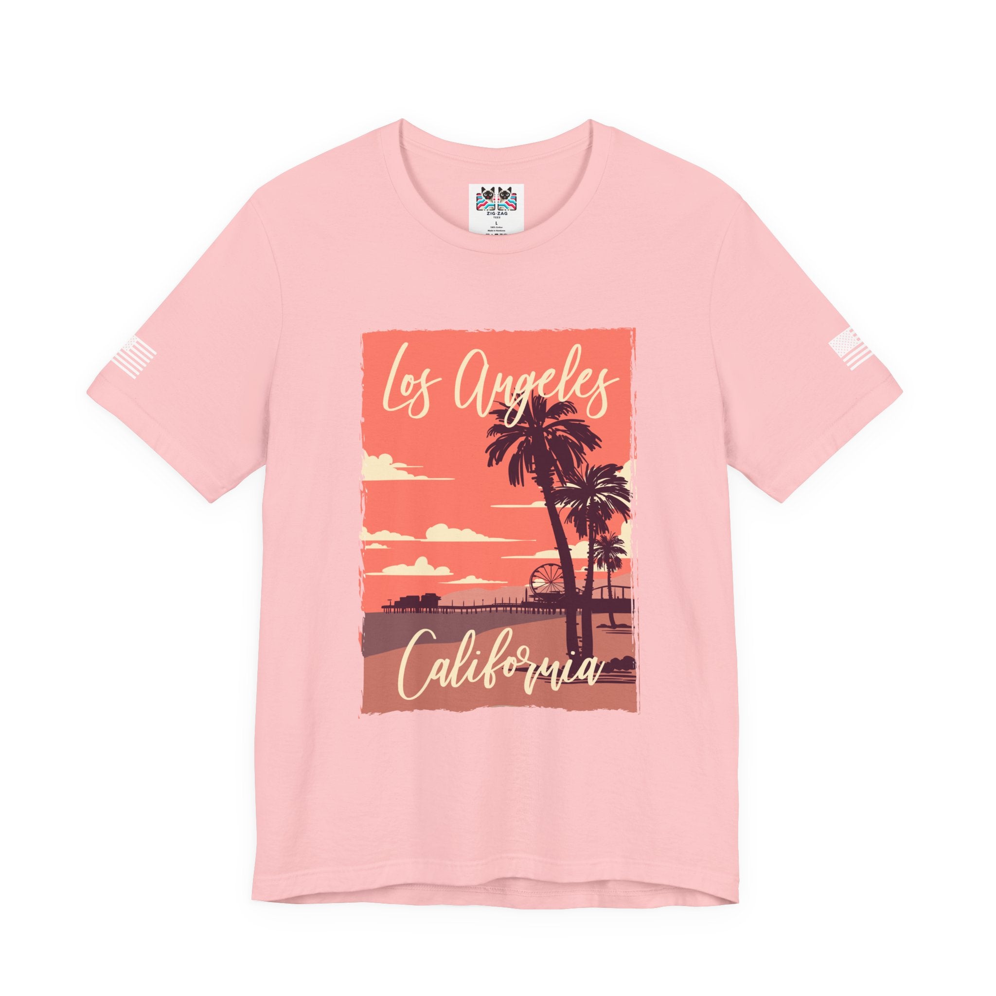 Los Angeles California EST 1850 T-Shirt – Retro Palm Tree Sunset Souvenir Tee