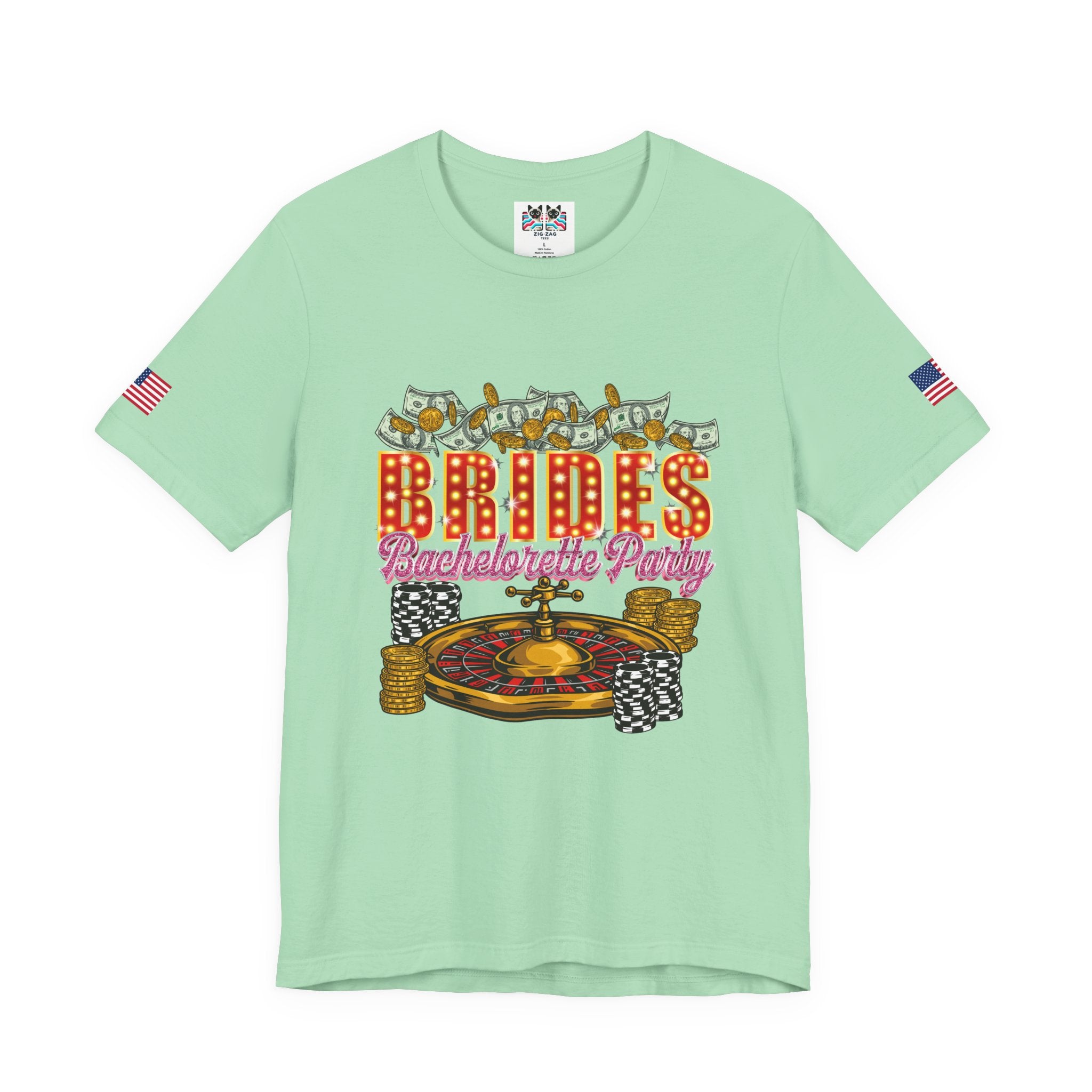 Brides Bachelorette Party Las Vegas T-Shirt - Vegas Casino Money Roulette Girls Trip