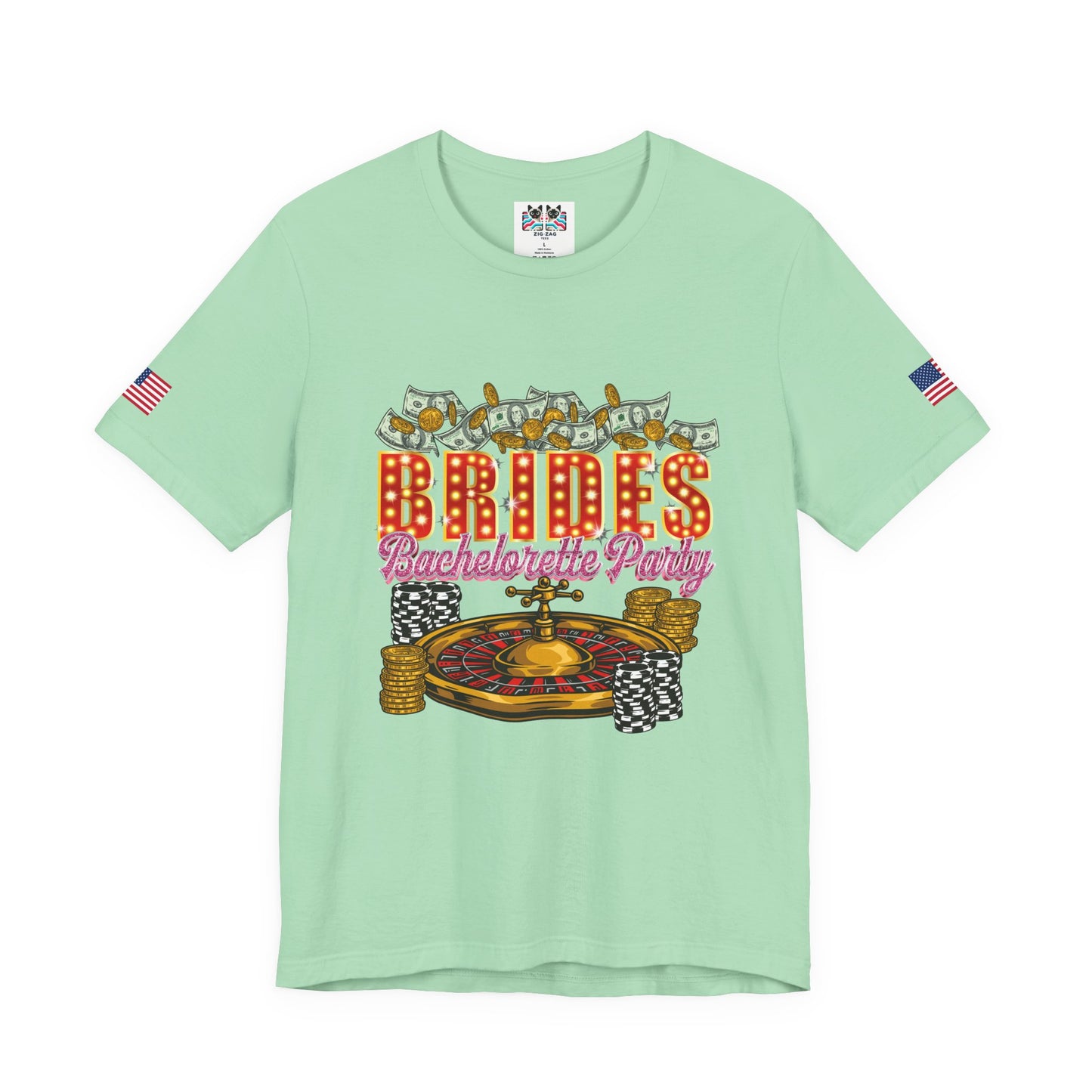 Brides Bachelorette Party Las Vegas T-Shirt - Vegas Casino Money Roulette Girls Trip