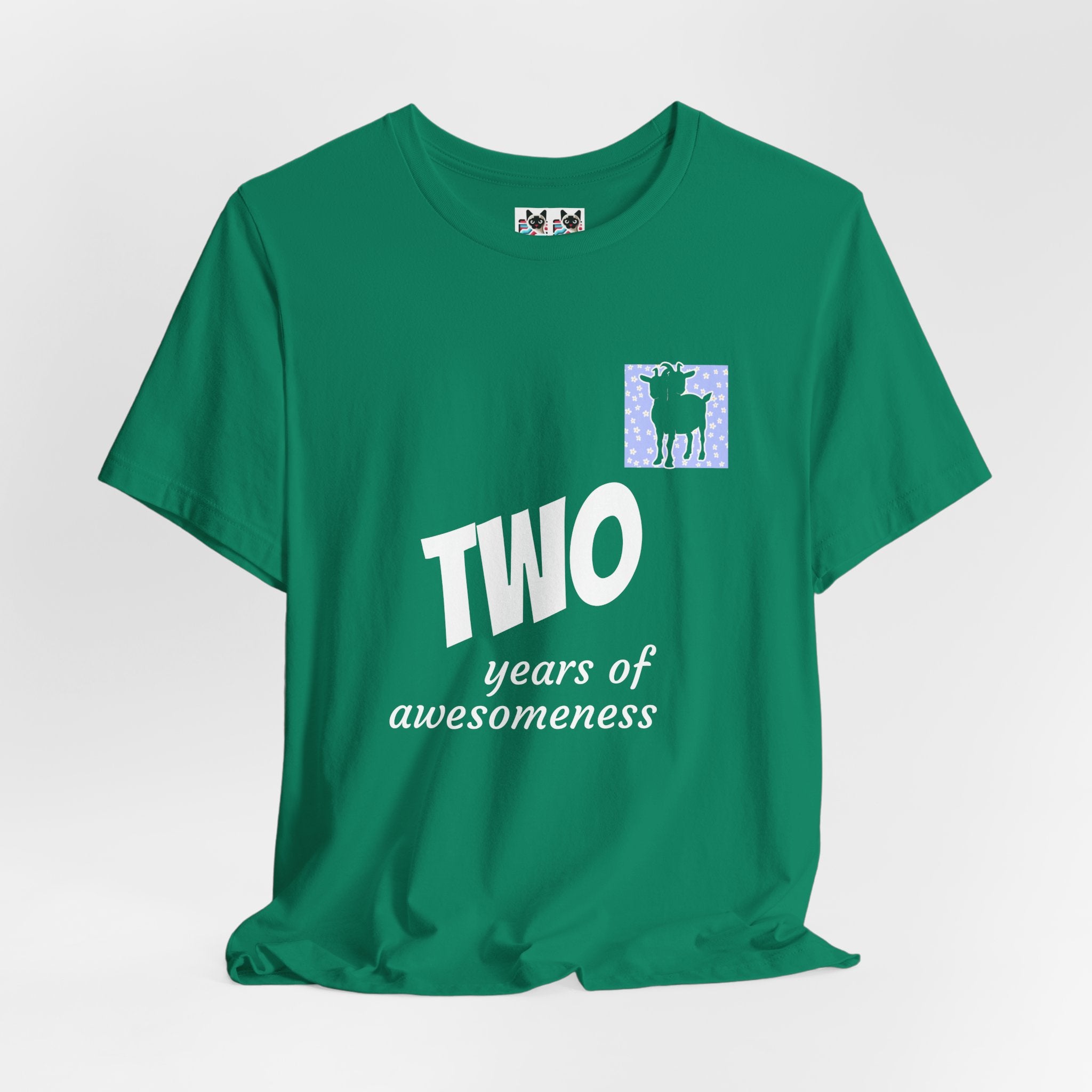 Custom T-Shirt - Double-Headed Goat Outline Graphic T-Shirt