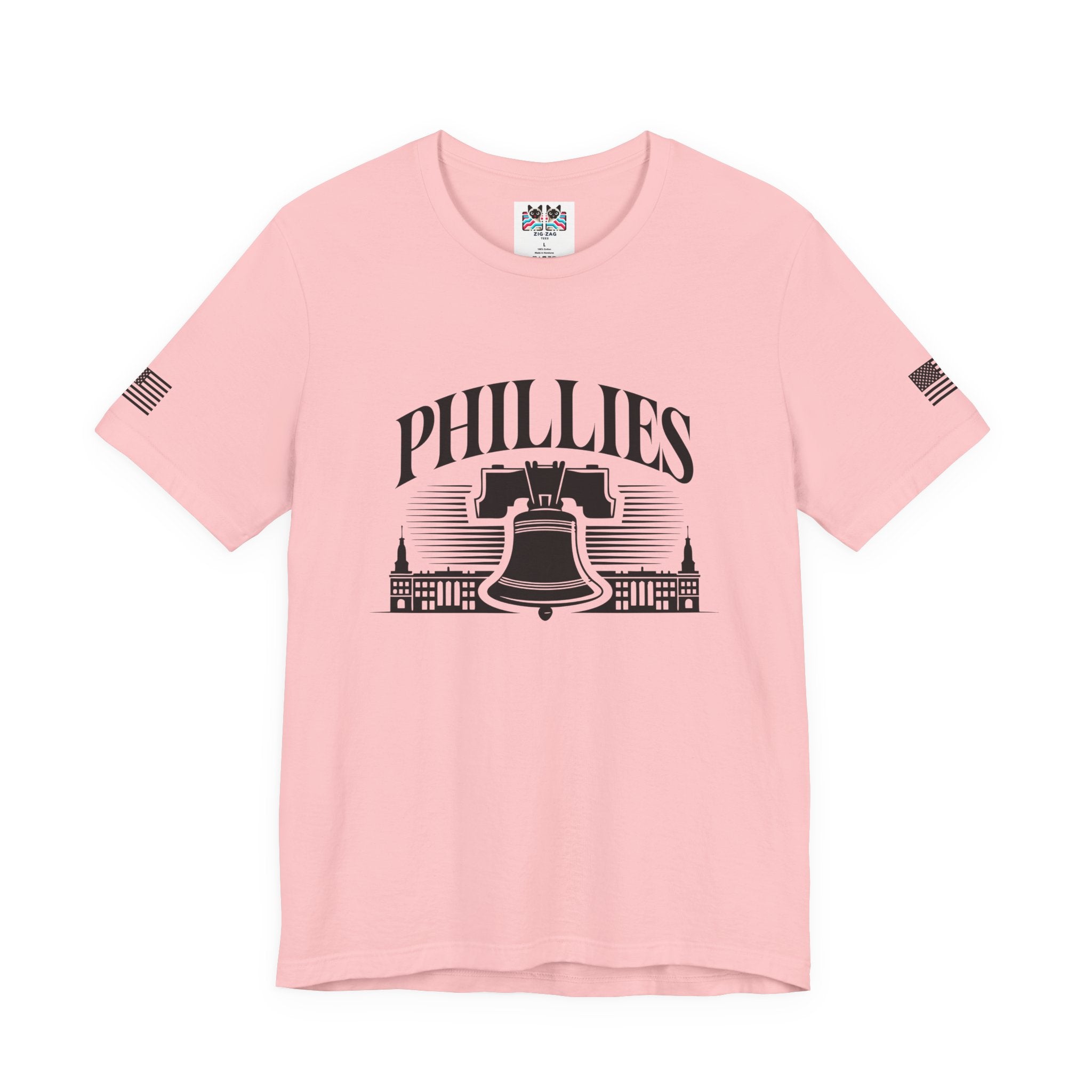 Phillies T-Shirt – Liberty Bell Philadelphia Skyline Arch Graphic Tee