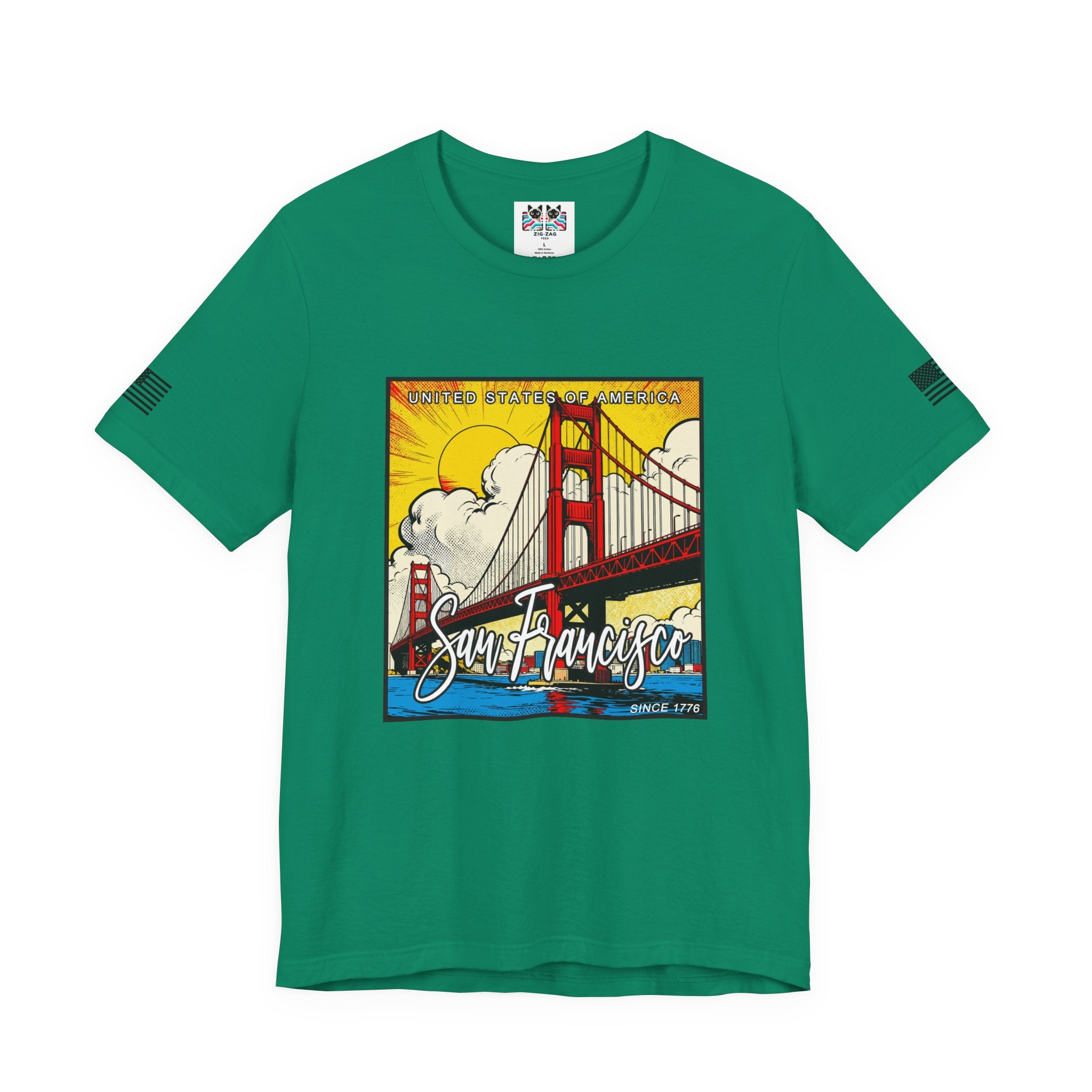 San Francisco Since 1776 T-Shirt – United States of America Comic Pop Art Golden Gate Bridge Graphic Tee