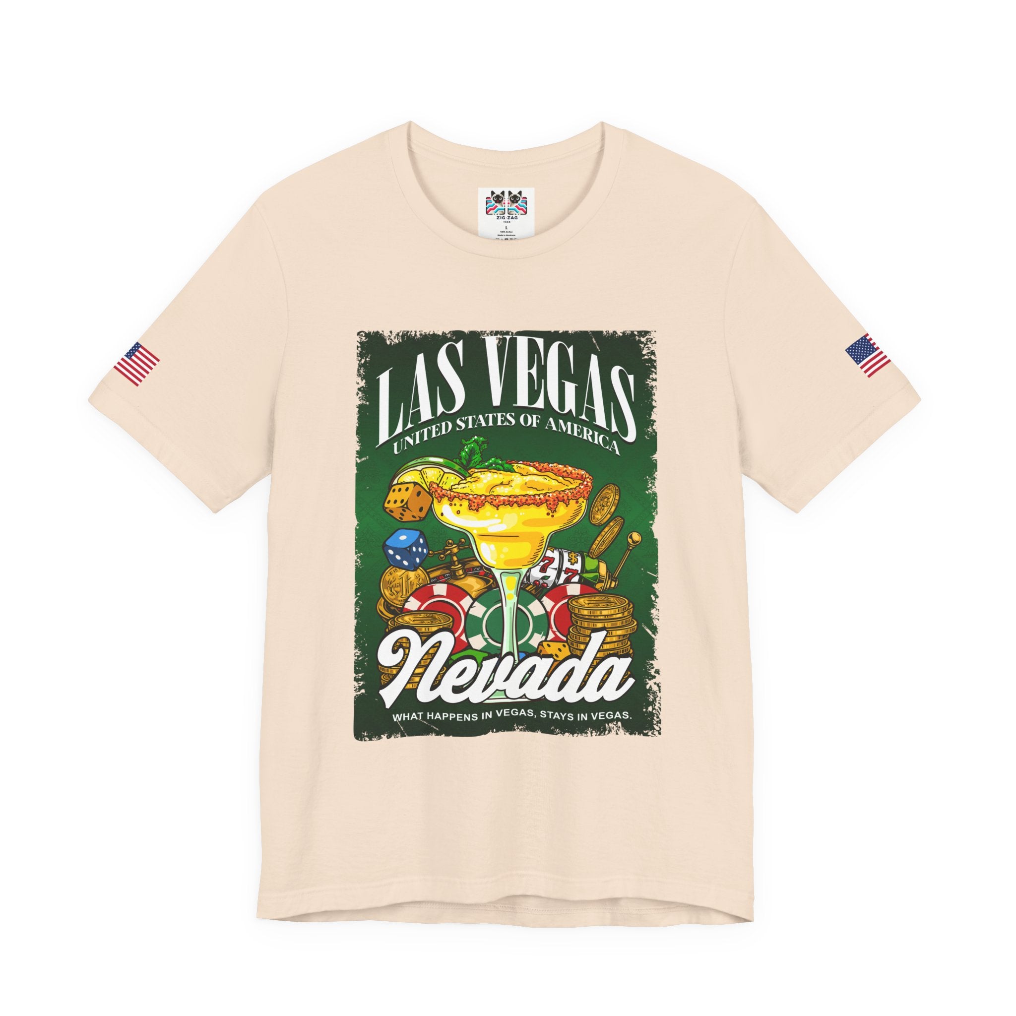 Las Vegas Nevada USA Margarita Casino T-Shirt – Colorful Dice Chips Vegas Graphic Tee