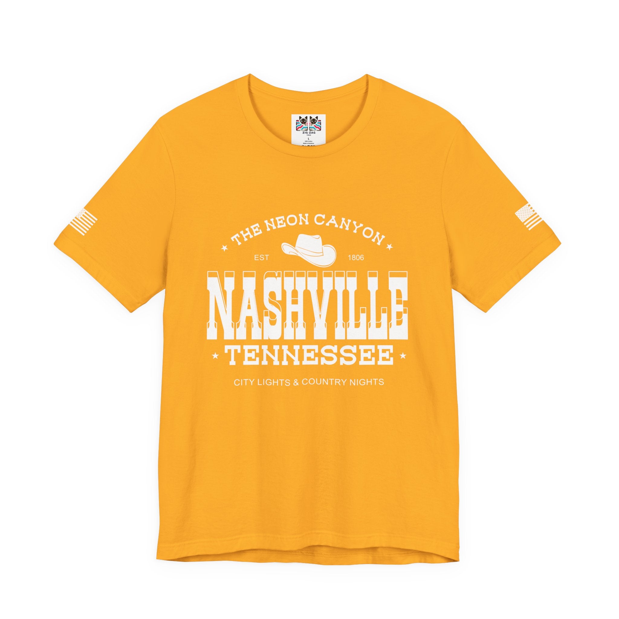 Nashville Tennessee T-Shirt – The Neon Canyon EST 1806 City Lights & Country Nights Graphic Tee