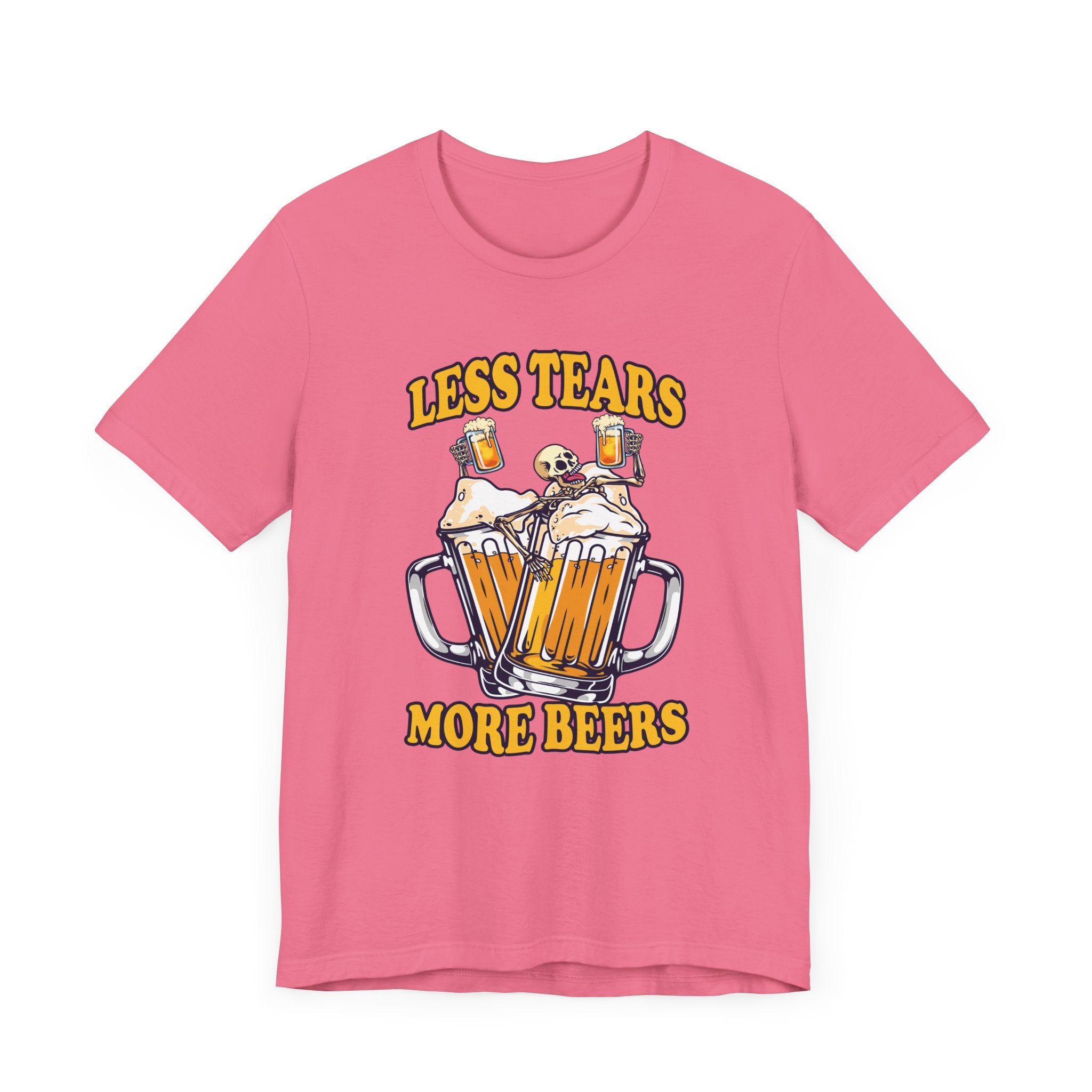 Less Tears More Beers Tee, Beer Lover Humor Shirt, Pub Life Graphic Tee, Funny Alcohol Mood Top, Chill and Cheer Gift