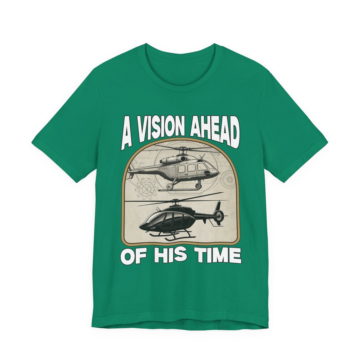 A Vision Ahead of His Time Tshirt – Da Vinci’s Helicopter and Modern Chopper Graphic
