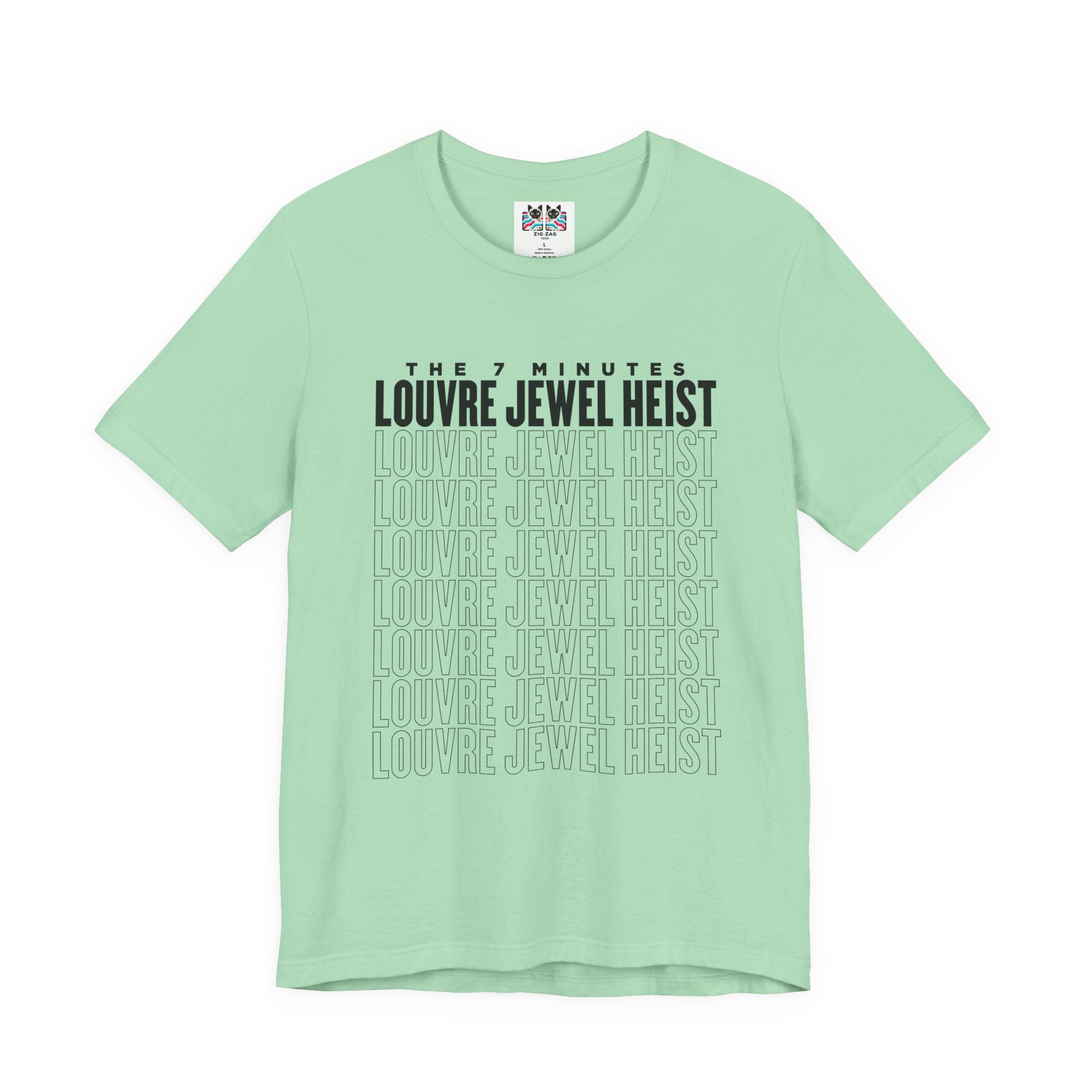 The 7 Minutes Louvre Jewel Heist – Napoleon’s Paris Getaway Tee [Black Text]