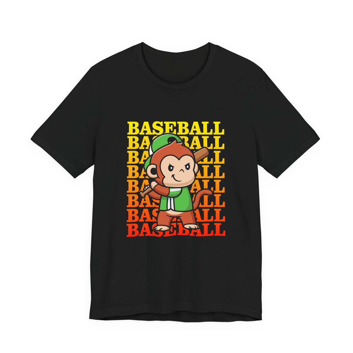 Baseball tshirt - Baseball Monkey Player Tshirt Large Graphic Monkey Baseball Player with Baseball Text Background