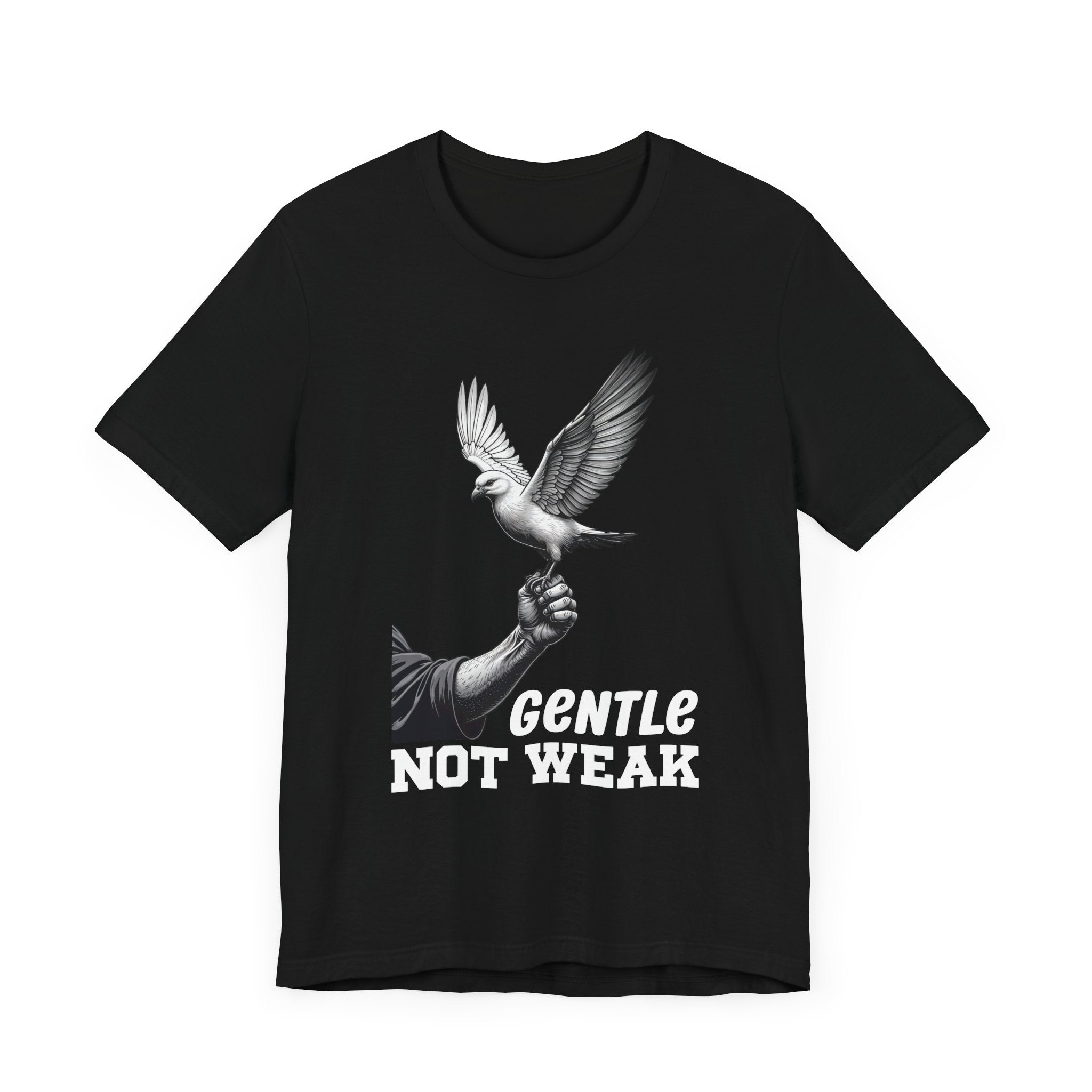 Gentle Not Weak T-Shirt – Dove and Hand Motivational Graphic Tee