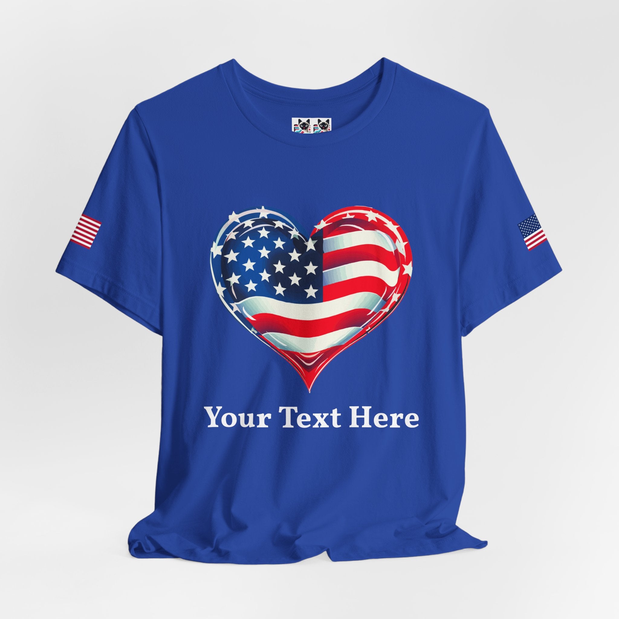 Custom T-Shirt - American Flag Heart T-Shirt – Love USA Patriotic Pride Graphic Tee