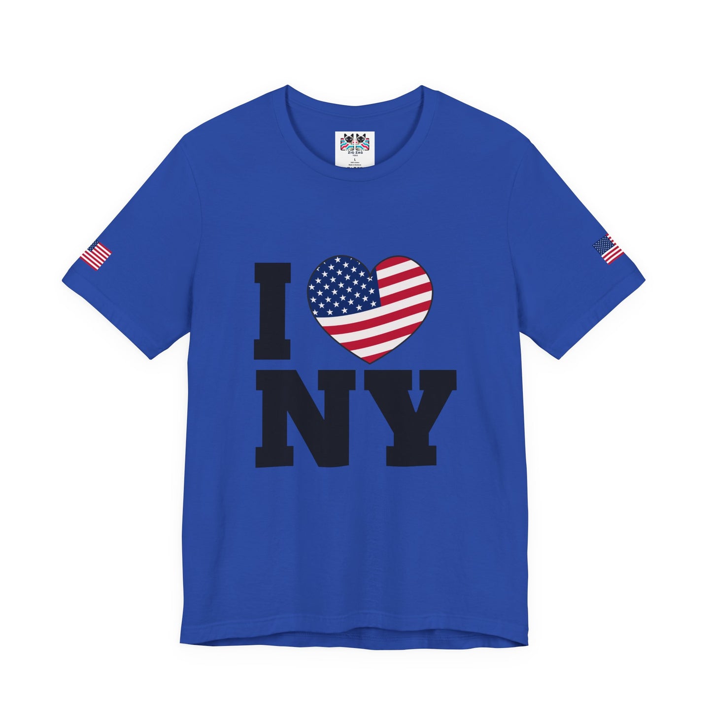 I Love NY T-Shirt - Classic USA Flag Heart Patriotic New York City Design