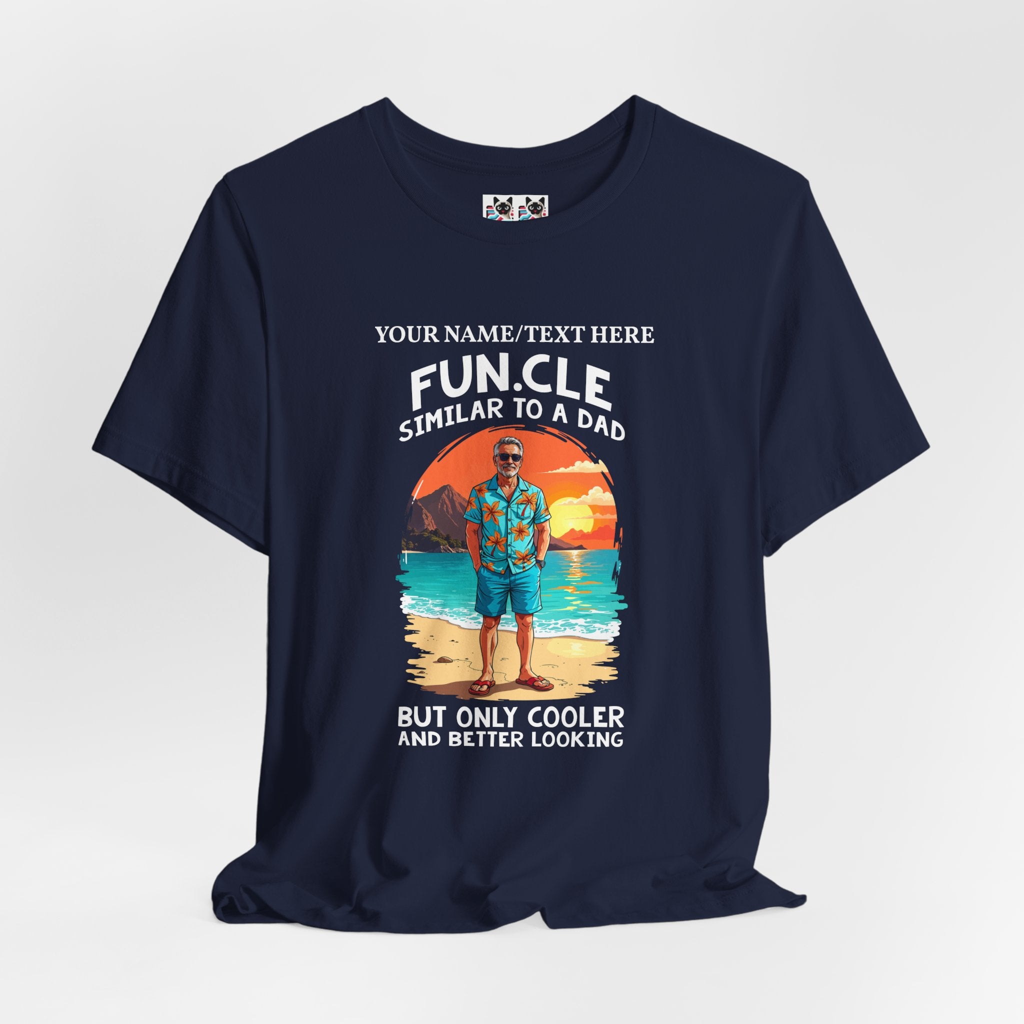Custom T-Shirt - FUN.CLE Beach Sunset T-Shirt – Cool Uncle Beach Graphic with Funny Quote