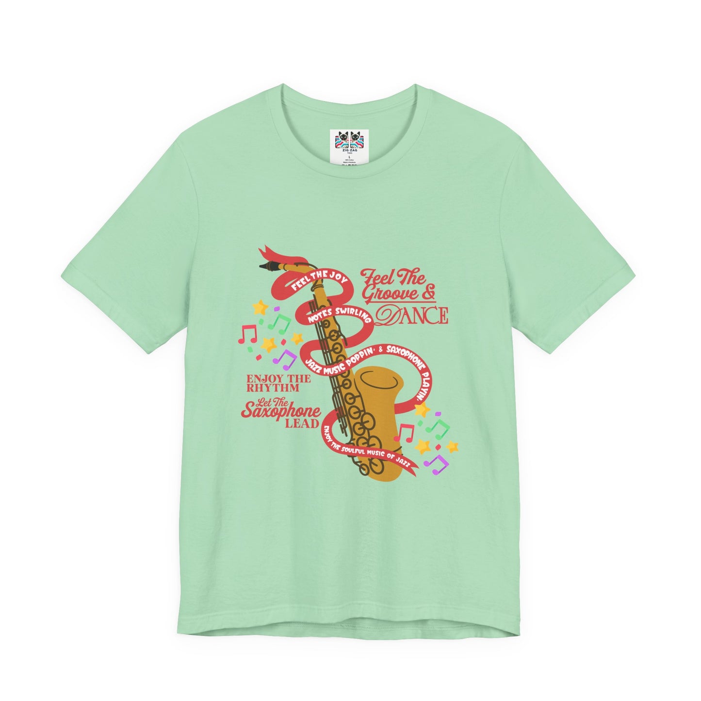 Feel the Groove Let the Saxophone Play Cartoon Saxophone T-Shirt