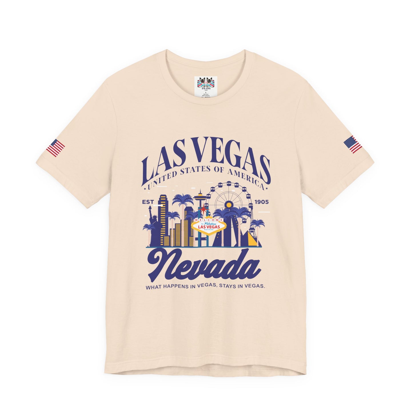 Las Vegas Nevada USA T-Shirt - What Happens in Vegas Stays in Vegas Est 1905