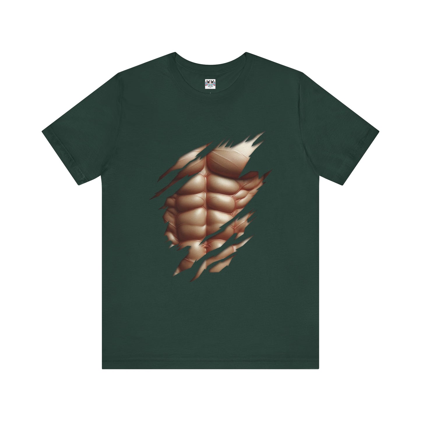 Fake Muscles Ripped Chest Six Pack Abs Funny Costume T-Shirt