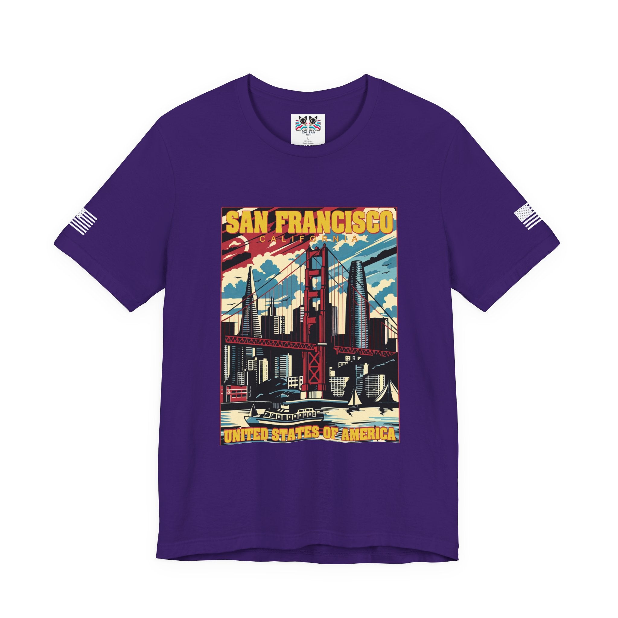 San Francisco California T-Shirt – Retro Americana Poster Style Graphic Tee United States of America