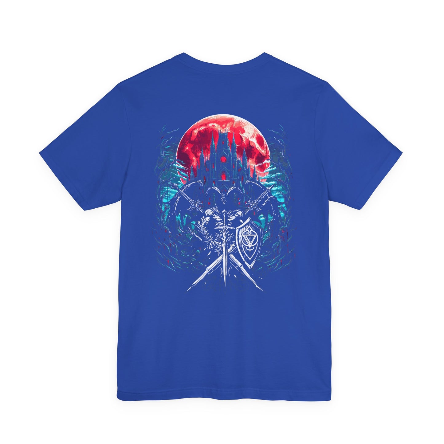 Blood Moon Dark Castle Paladin Swords Fantasy T-Shirt