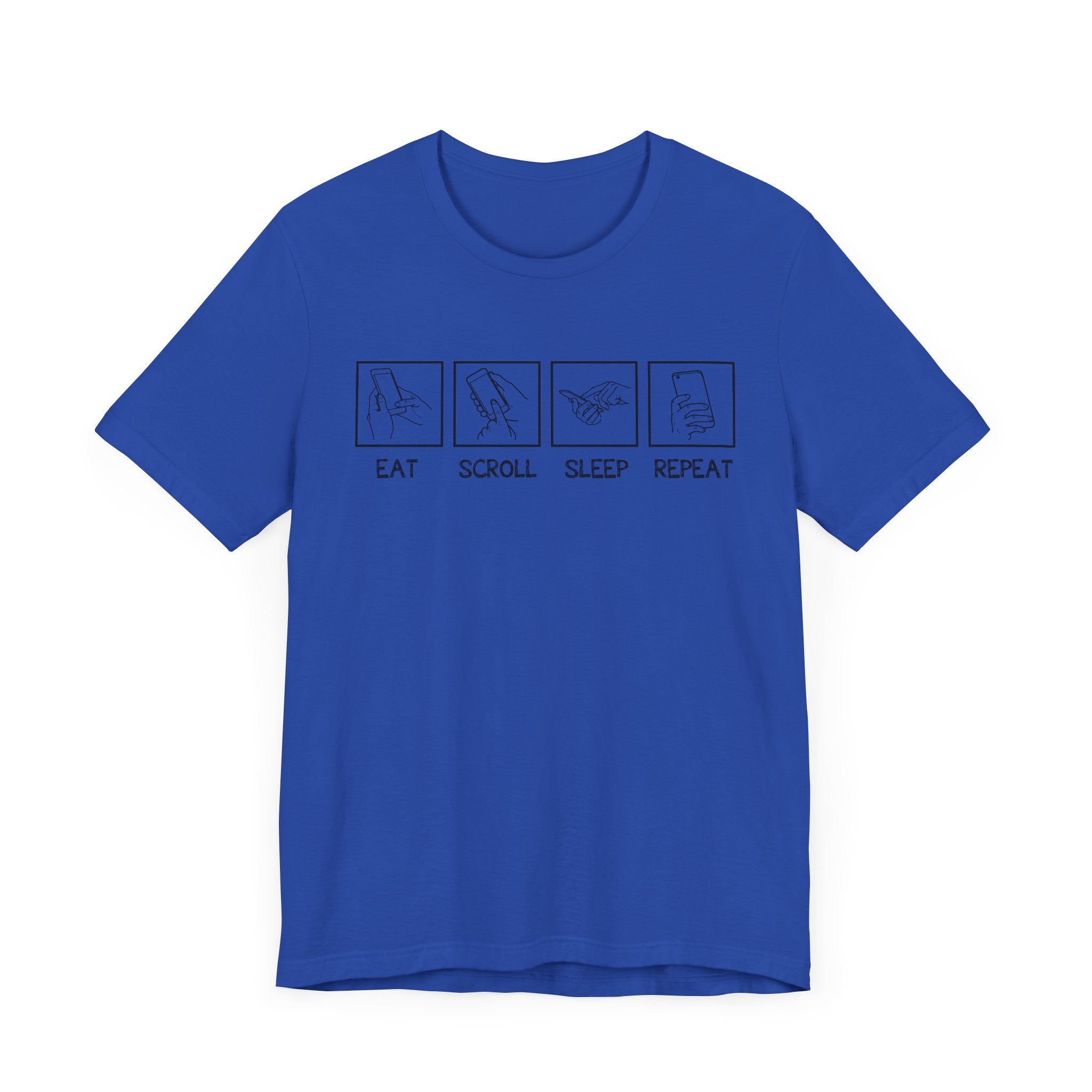 Eat Sleep Scroll Repeat Tee, Social Media Humor Shirt, Digital Routine Graphic Tee, Internet Culture Top, Online Life Gift