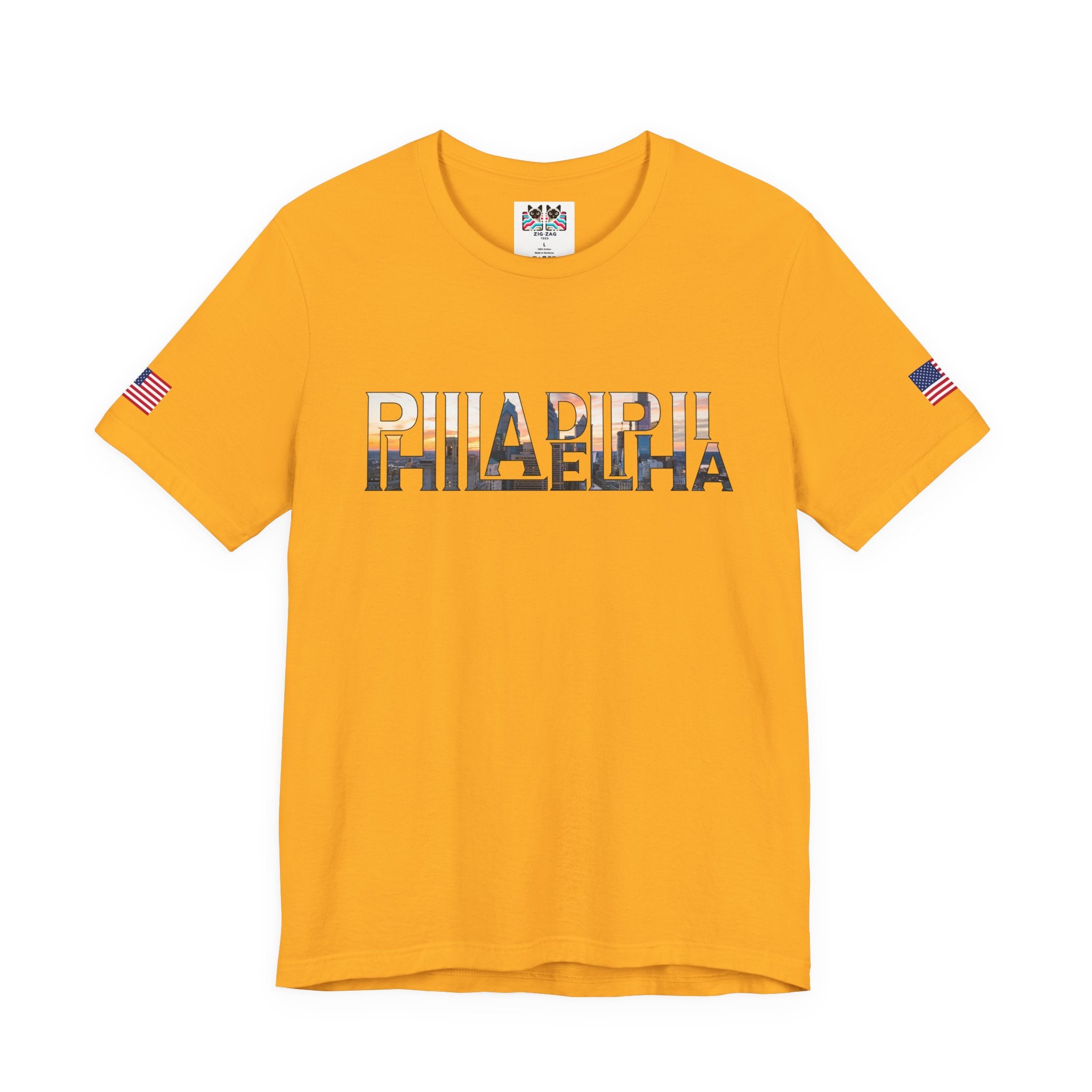 Philadelphia City Skyline Typography T-Shirt | Philly Cityscape Graphic Tee | Philadelphia Travel Souvenir Shirt