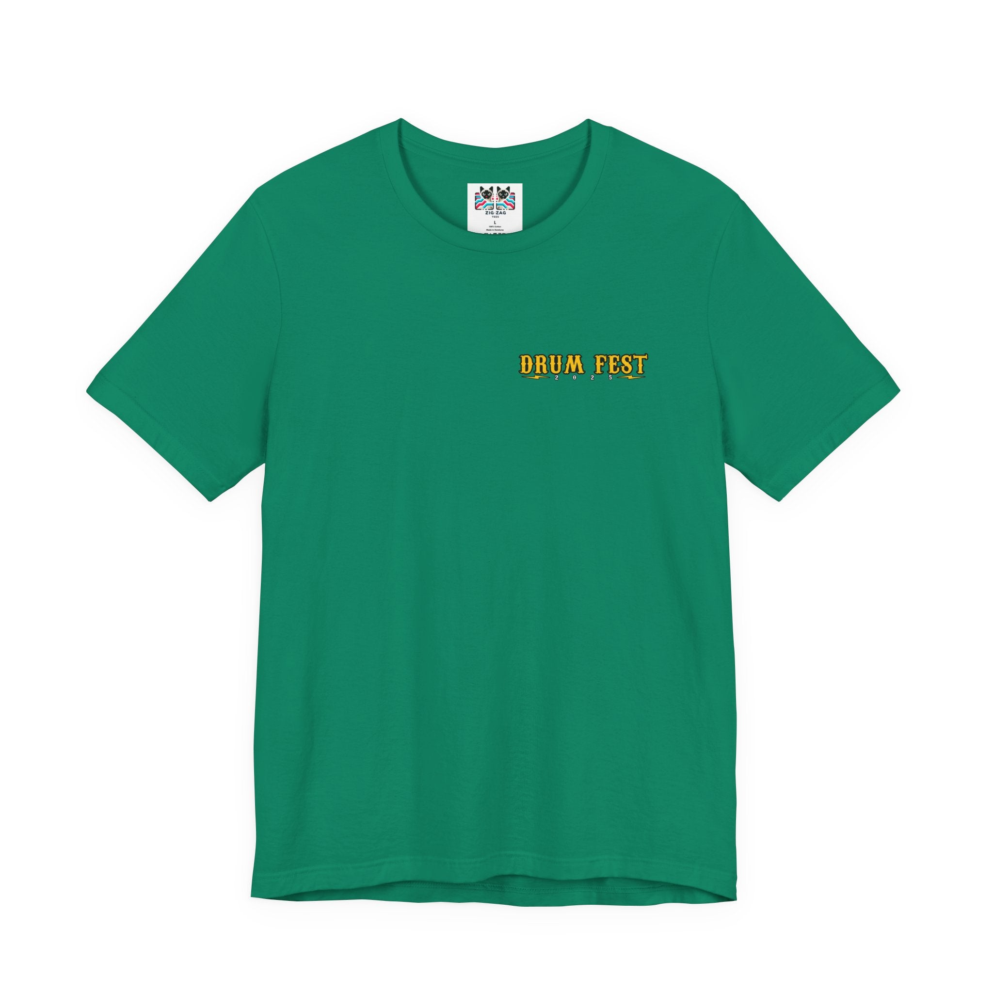 All Bones Drum Fest 2025 T-Shirt – Skeleton Drummer Fiery Rock Design