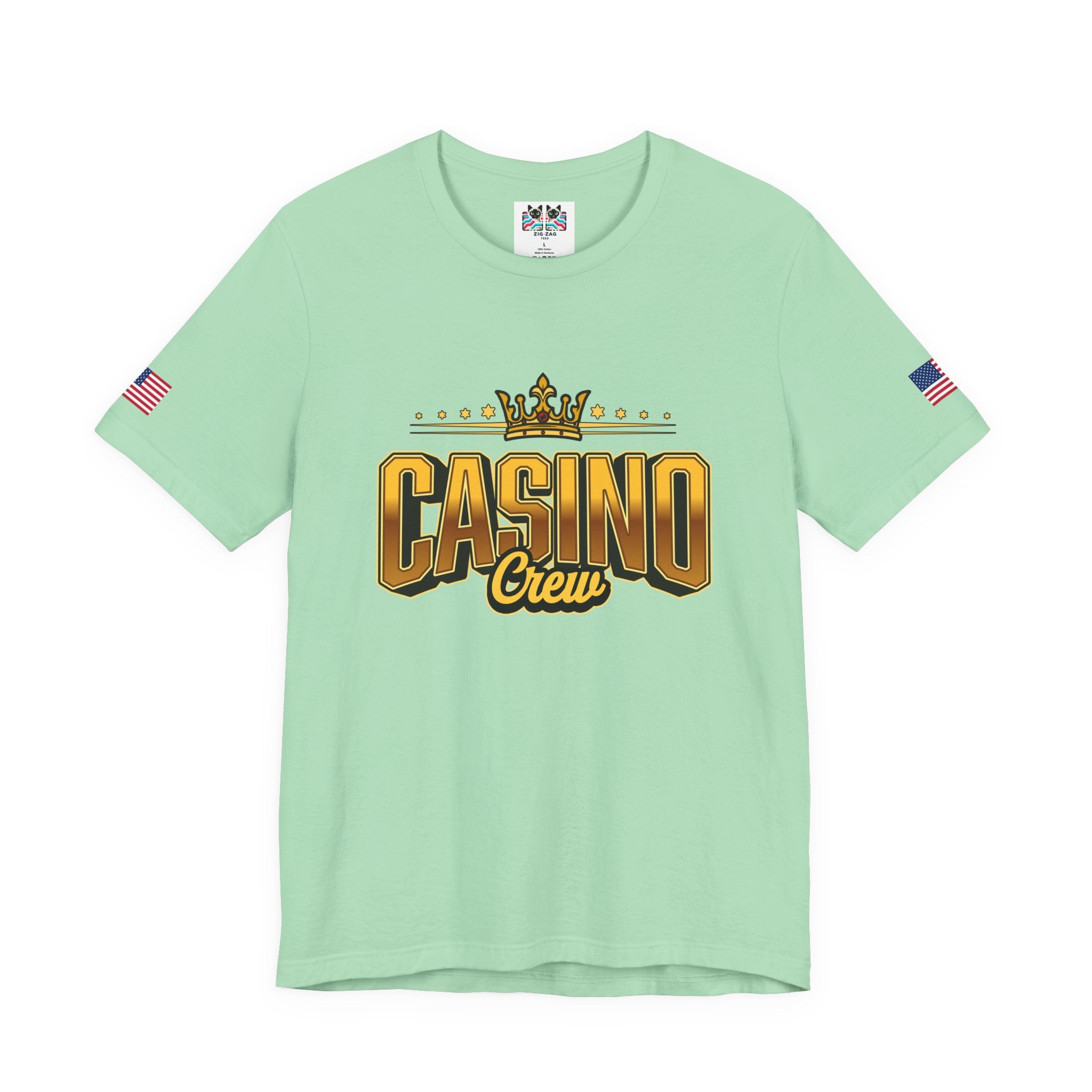 Casino Crew T-Shirt – Gold Crown Bold Typography Vegas Group Matching Tee