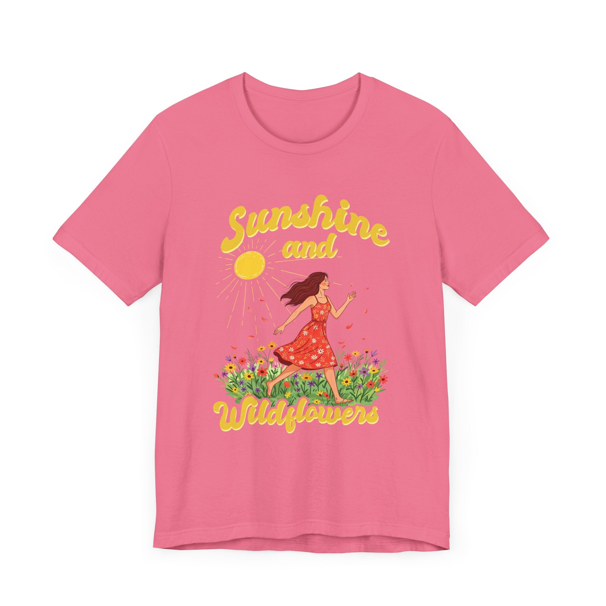 Sunshine and Wildflowers Tee, Nature Mood Shirt, Earth Lover Top, Boho Bloom Graphic Tee, Spring Sunshine Gift Shirt