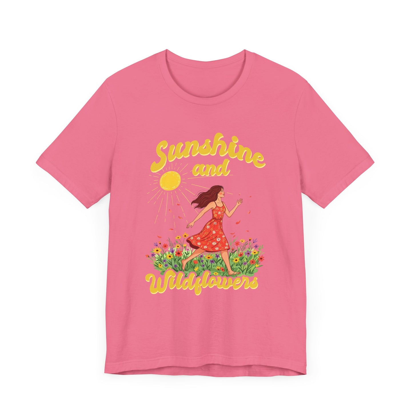 Sunshine and Wildflowers Tee, Nature Mood Shirt, Earth Lover Top, Boho Bloom Graphic Tee, Spring Sunshine Gift Shirt