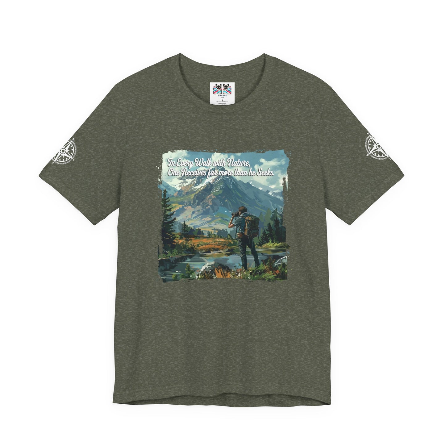 In Every Walk with Nature One Receives T-Shirt – Nature Quote Mountain Hiker Graphic Tee