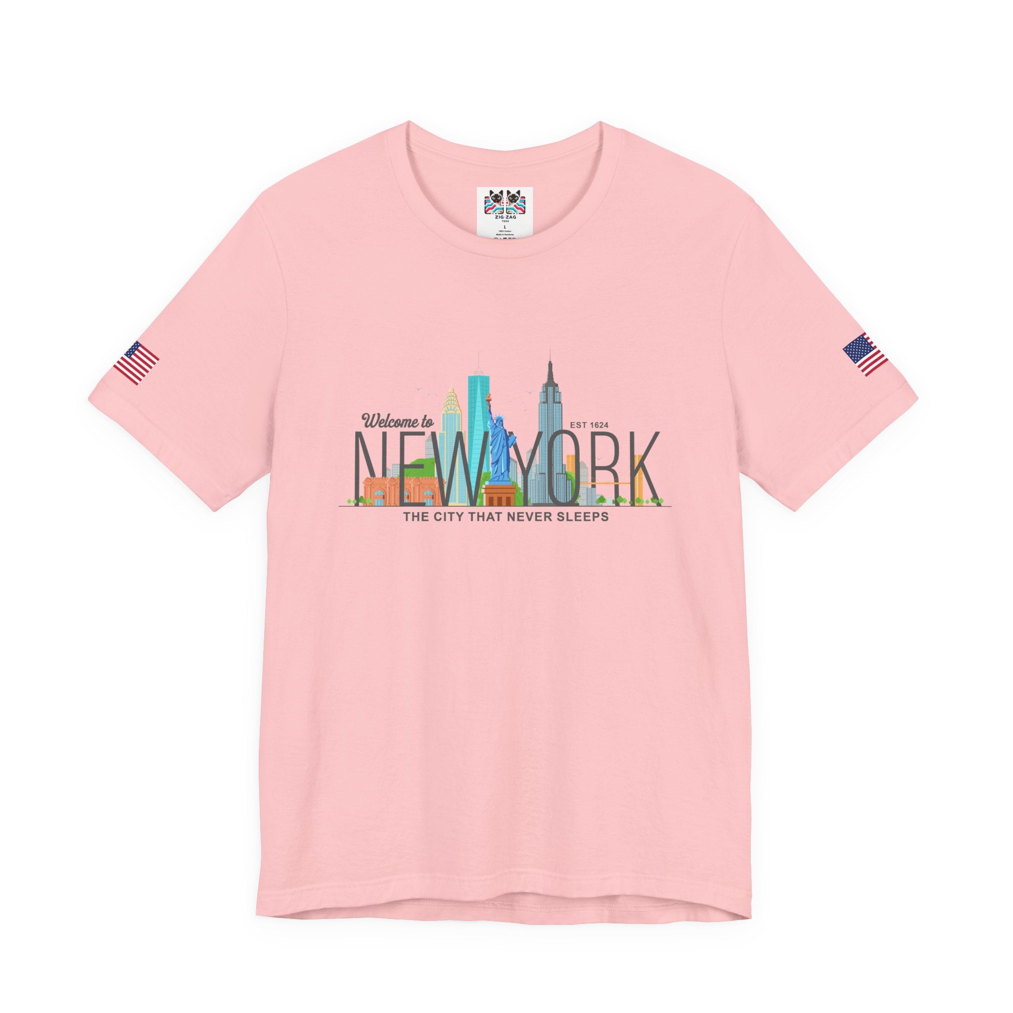 Welcome to New York T-Shirt - Colorful NYC Skyline Est 1624 City That Never Sleeps