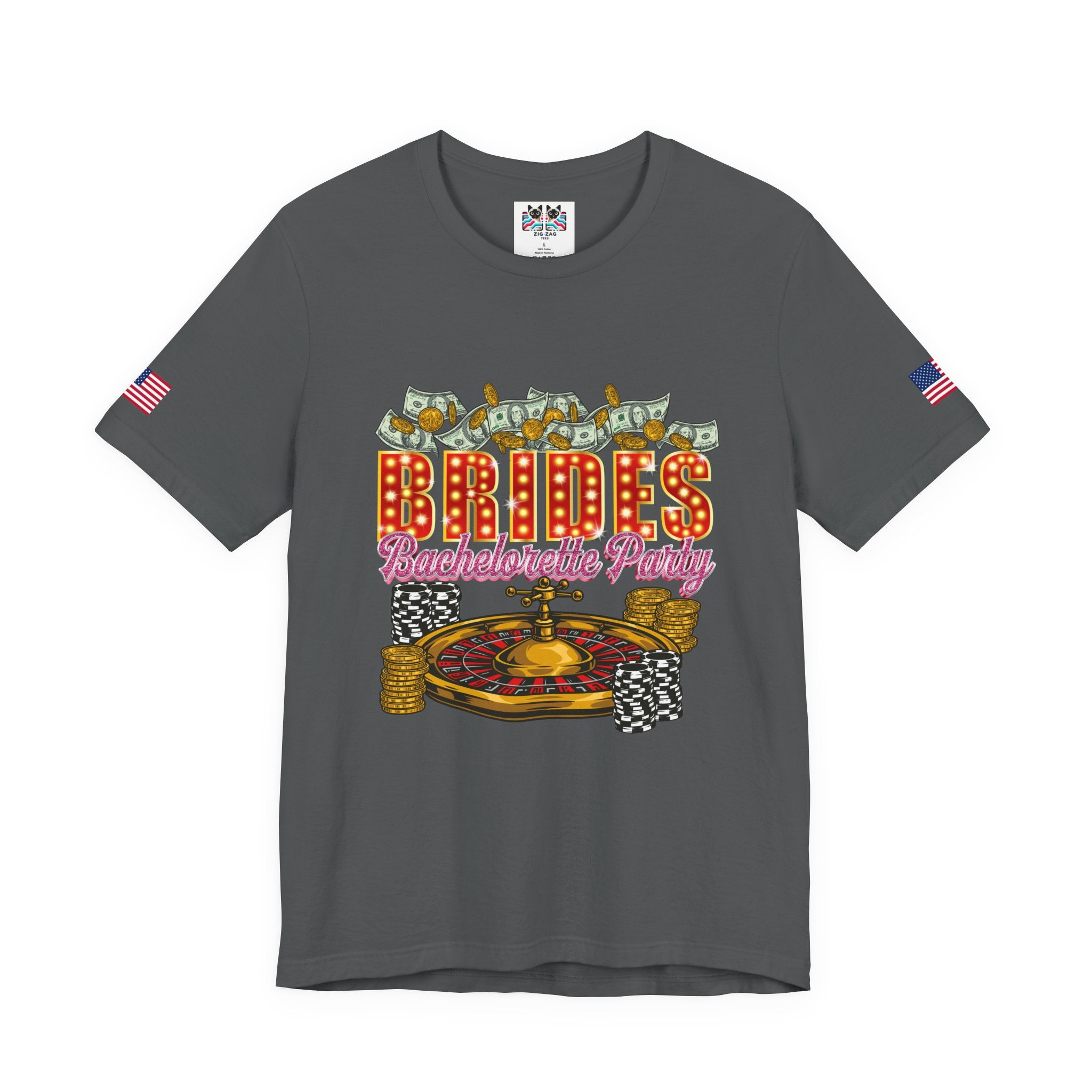 Brides Bachelorette Party Las Vegas T-Shirt - Vegas Casino Money Roulette Girls Trip